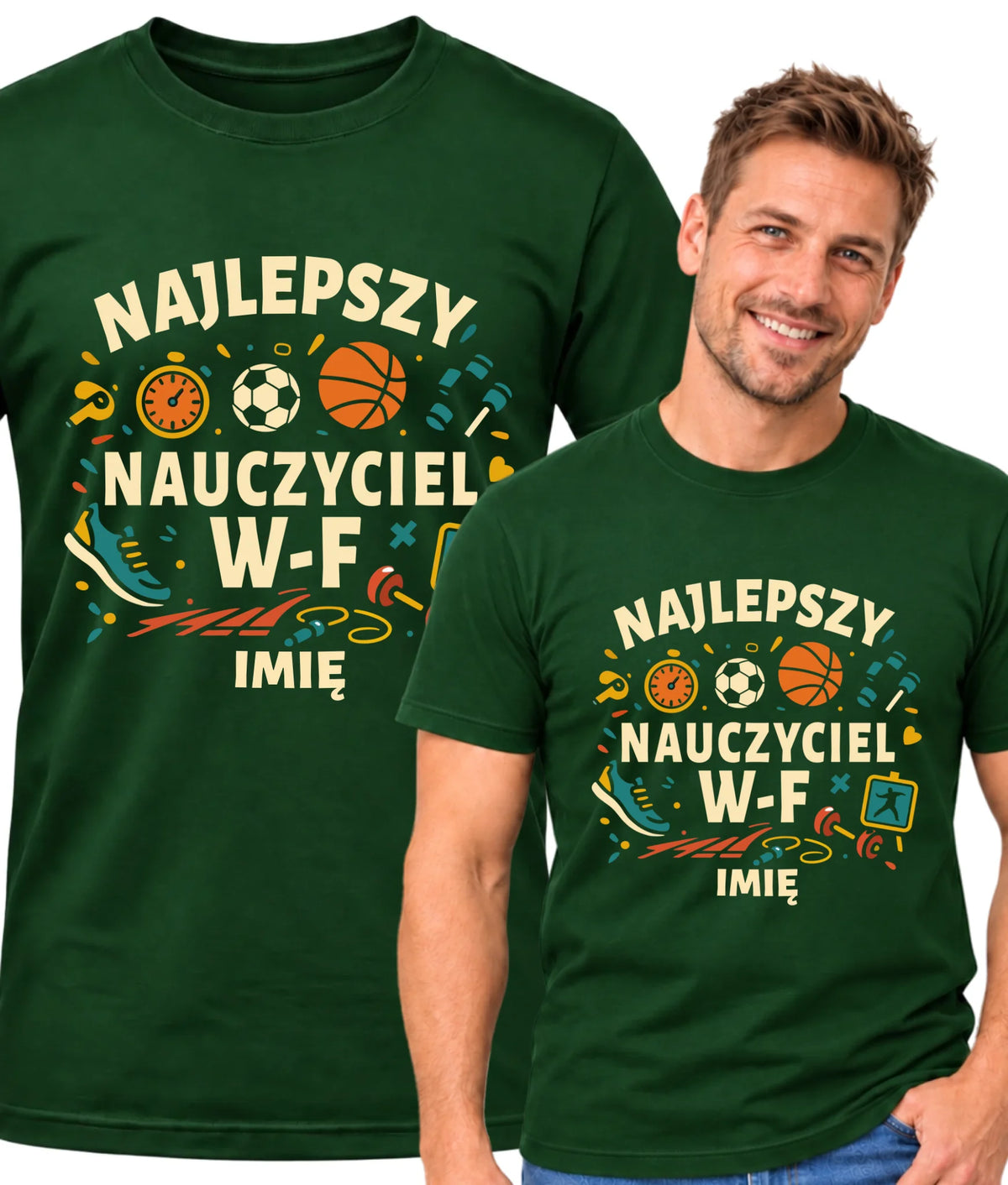 Koszulka dla nauczyciela wychowania fizycznego W-F - personalizowana N50