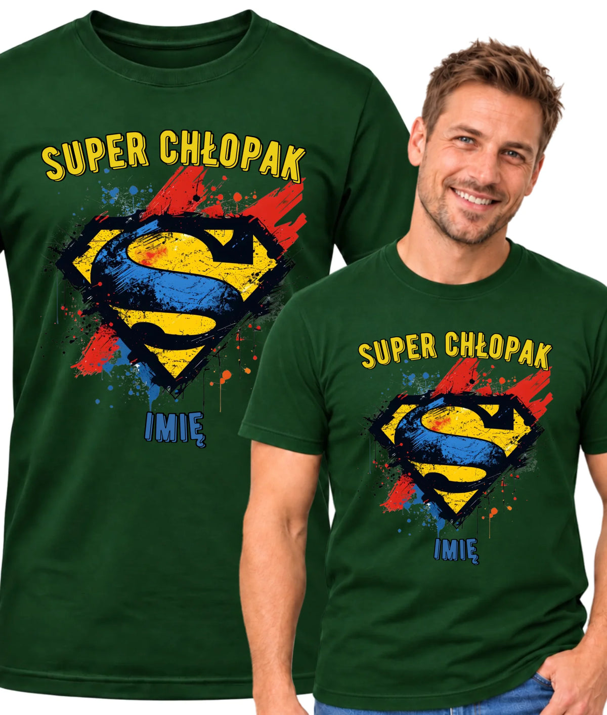 Koszulka męska - prezent na Dzień Chłopaka - Super Chłopak - personalizowana DCH18