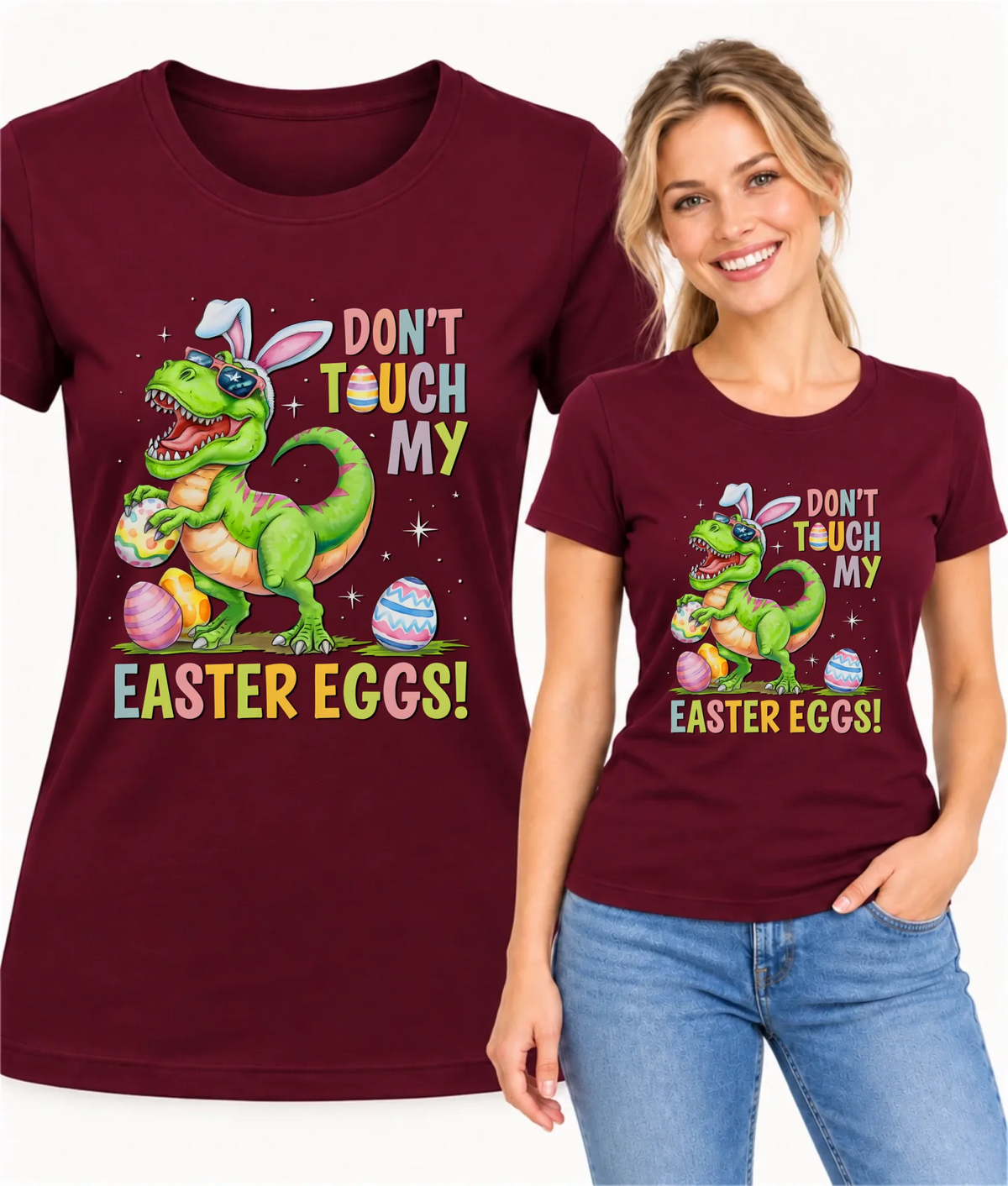 Koszulka damska na Wielkanoc Don't touch my easter eggs WN34