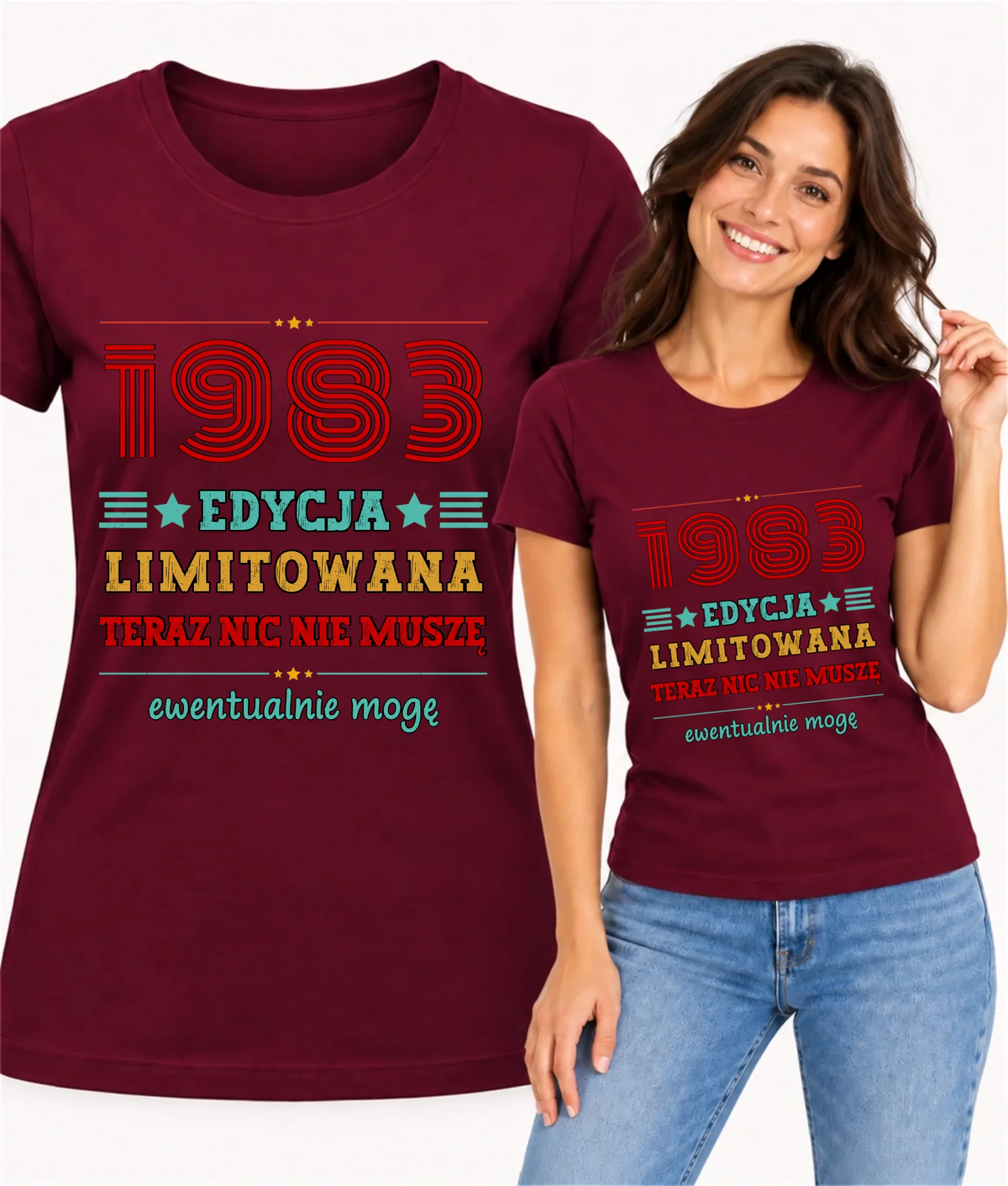 Koszulka damska na urodziny wpisz rok urodzenia Teraz już nic nie muszę U17