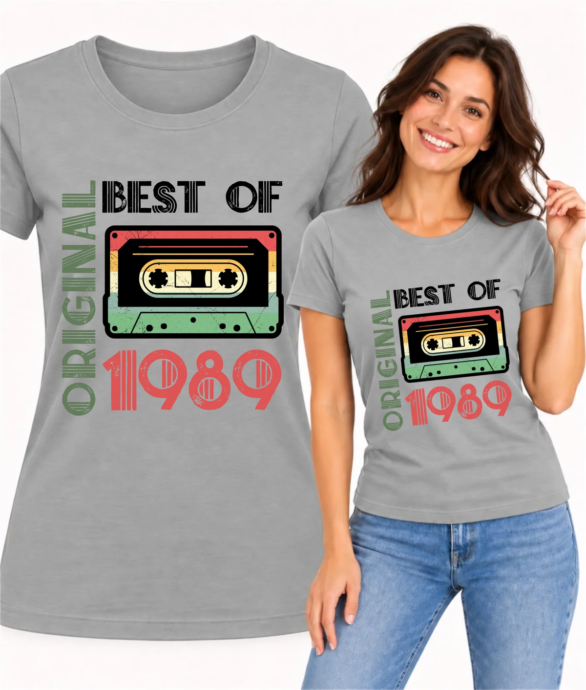 Koszulka damska na urodziny retro z kasetą Original Best of wpisz rok U30
