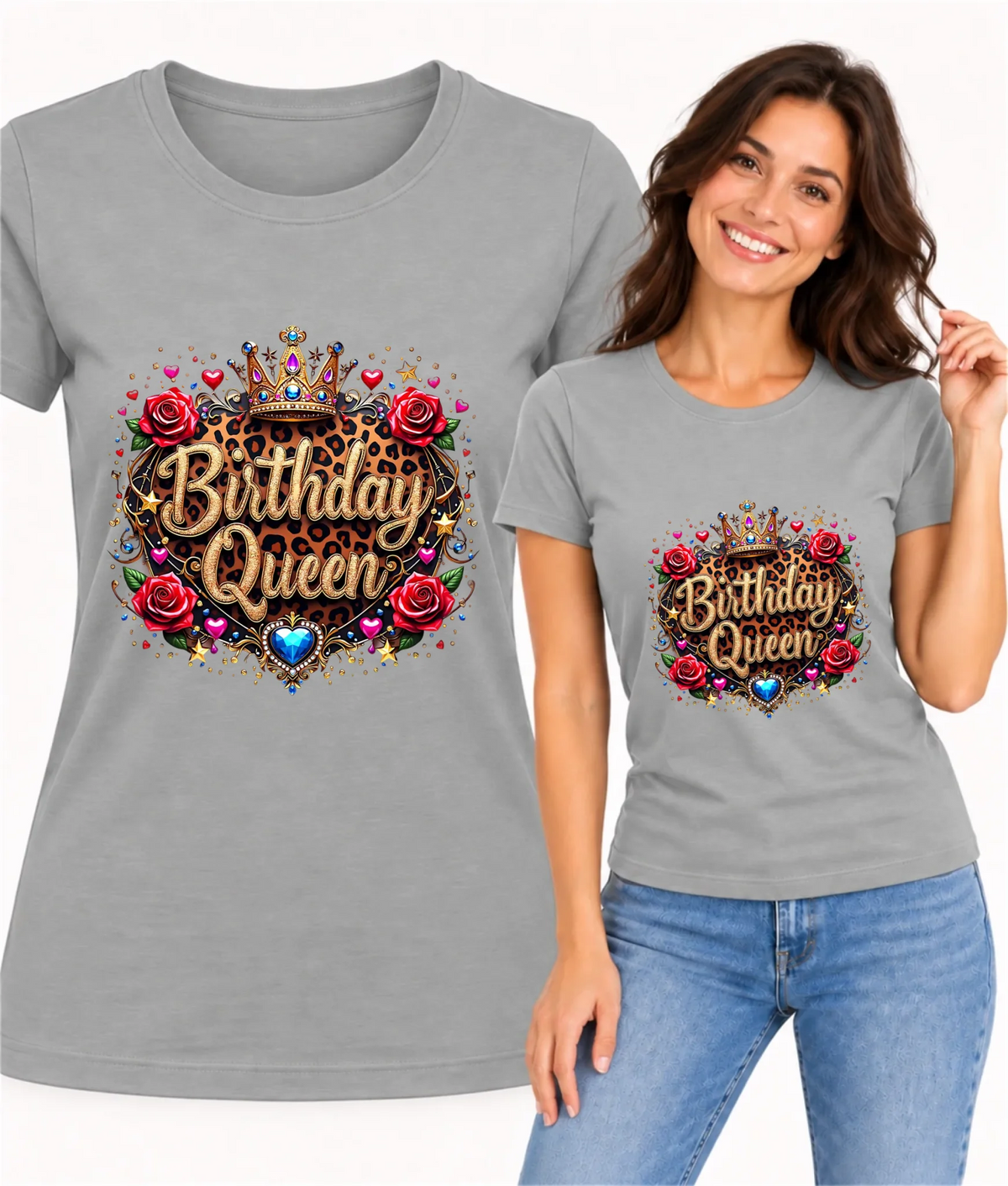Koszulka damska na urodziny z koroną i napisem Birthday Queen U33