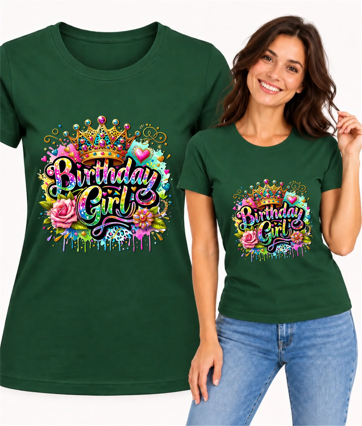 Koszulka damska urodzinowa z koroną i napisem Birthday Girl U34