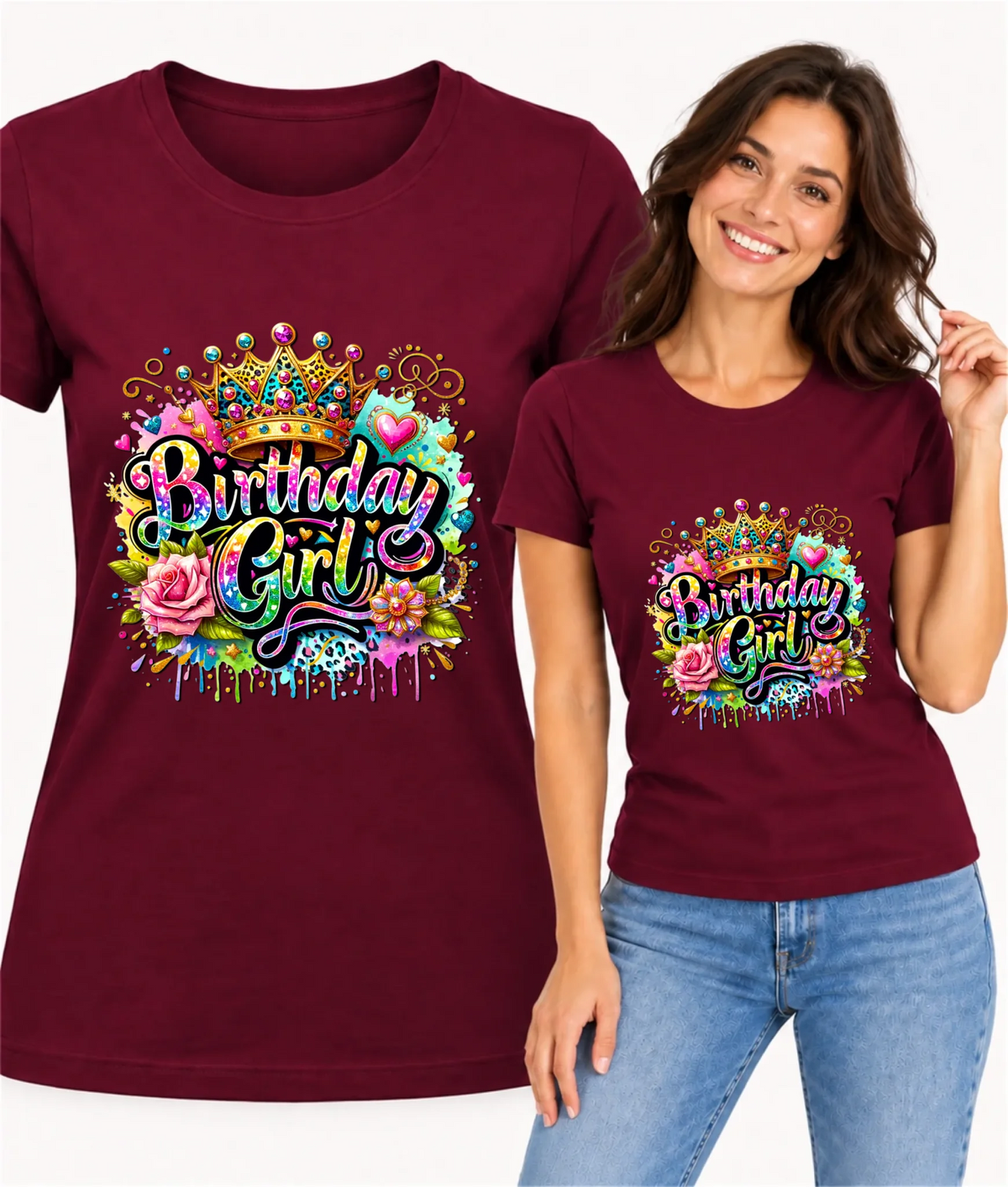 Koszulka damska urodzinowa z koroną i napisem Birthday Girl U34