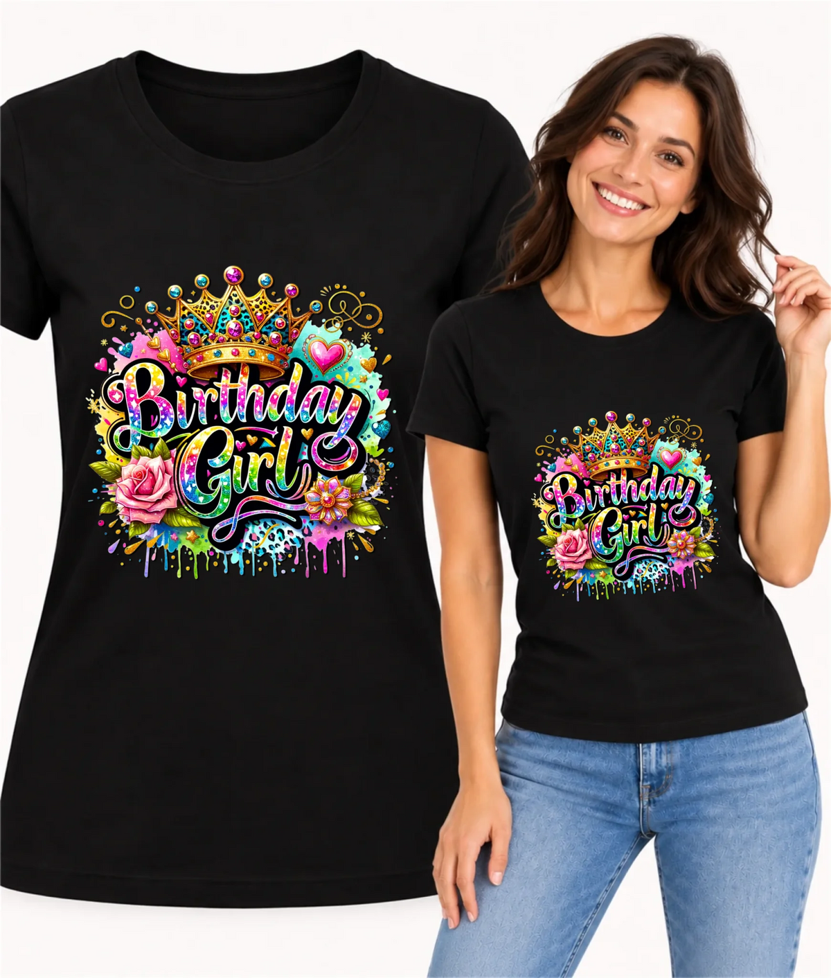 Koszulka damska urodzinowa z koroną i napisem Birthday Girl U34