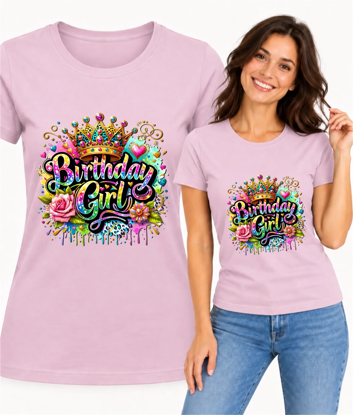 Koszulka damska urodzinowa z koroną i napisem Birthday Girl U34