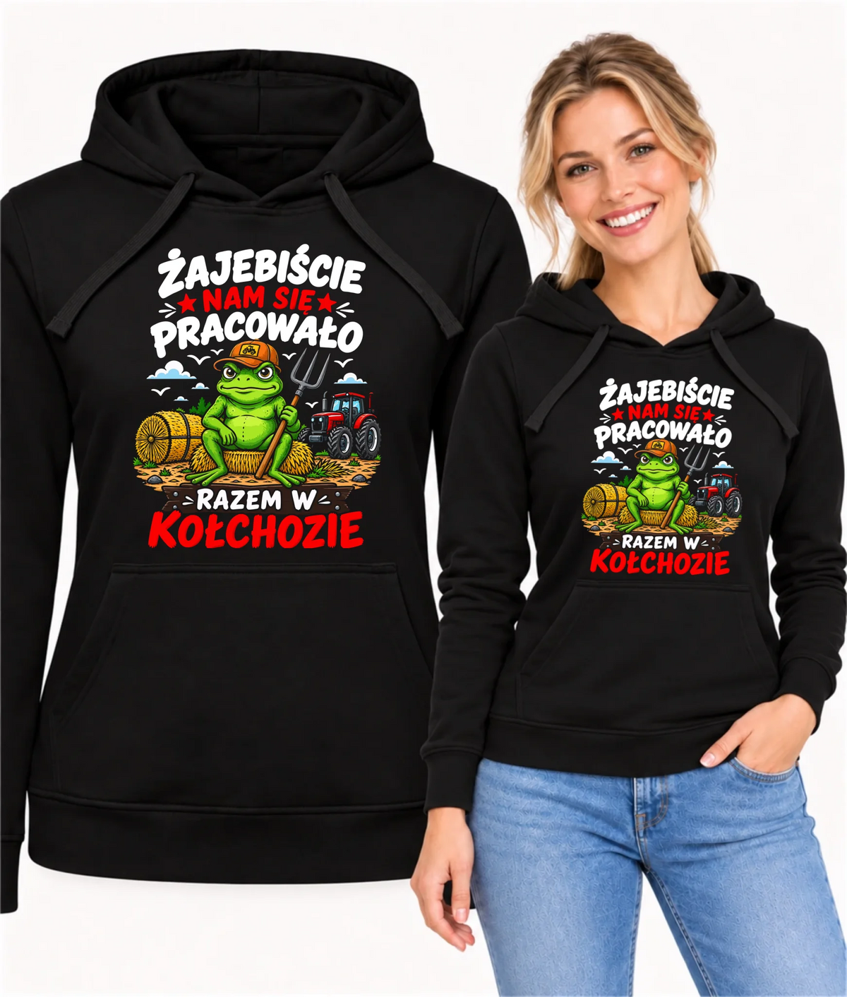 Bluza damska z kapturem na odejście z pracy - Razem w kołchozie