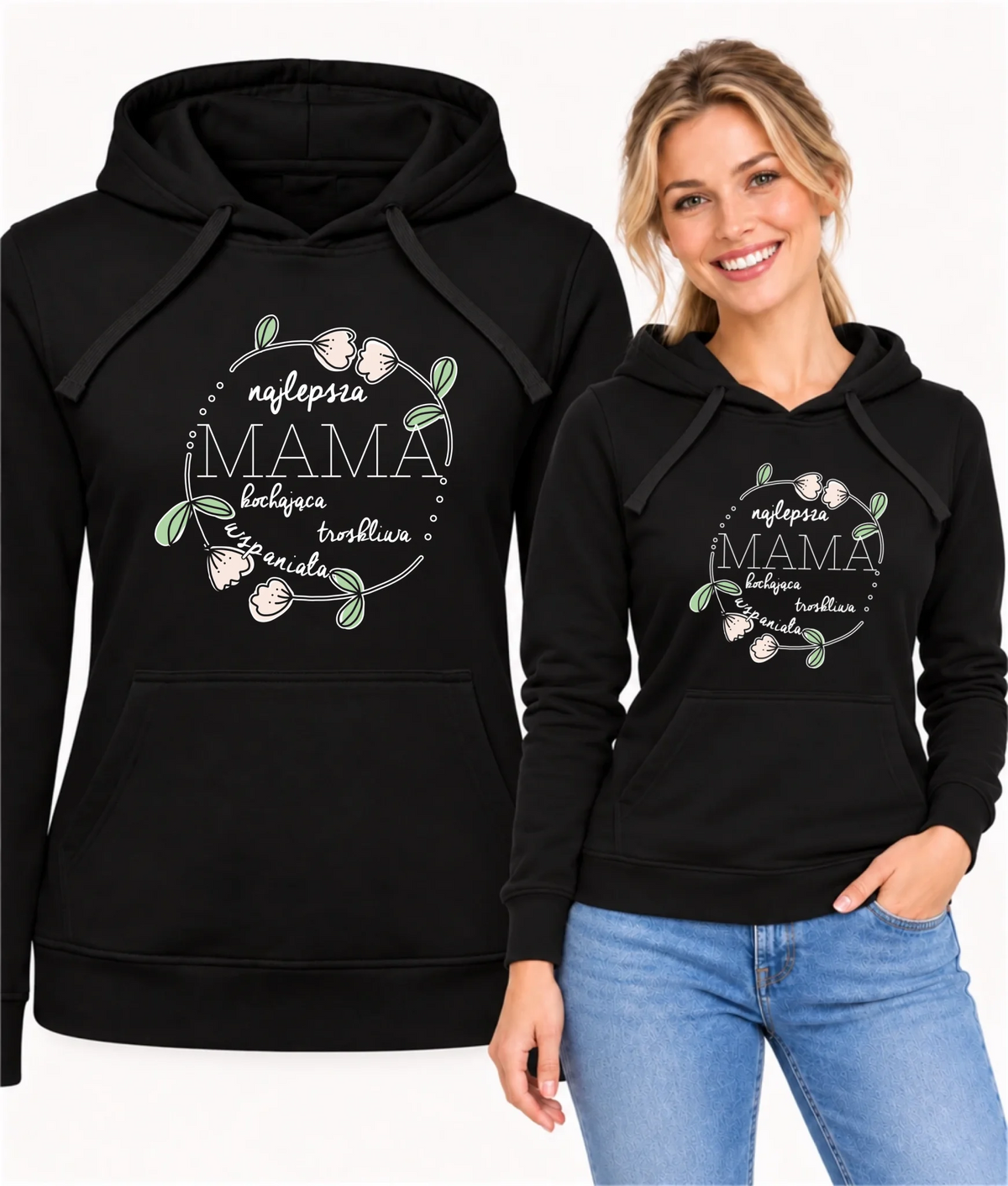 Bluza z kapturem dla mamy - Mama kochająca i troskliwa DM51