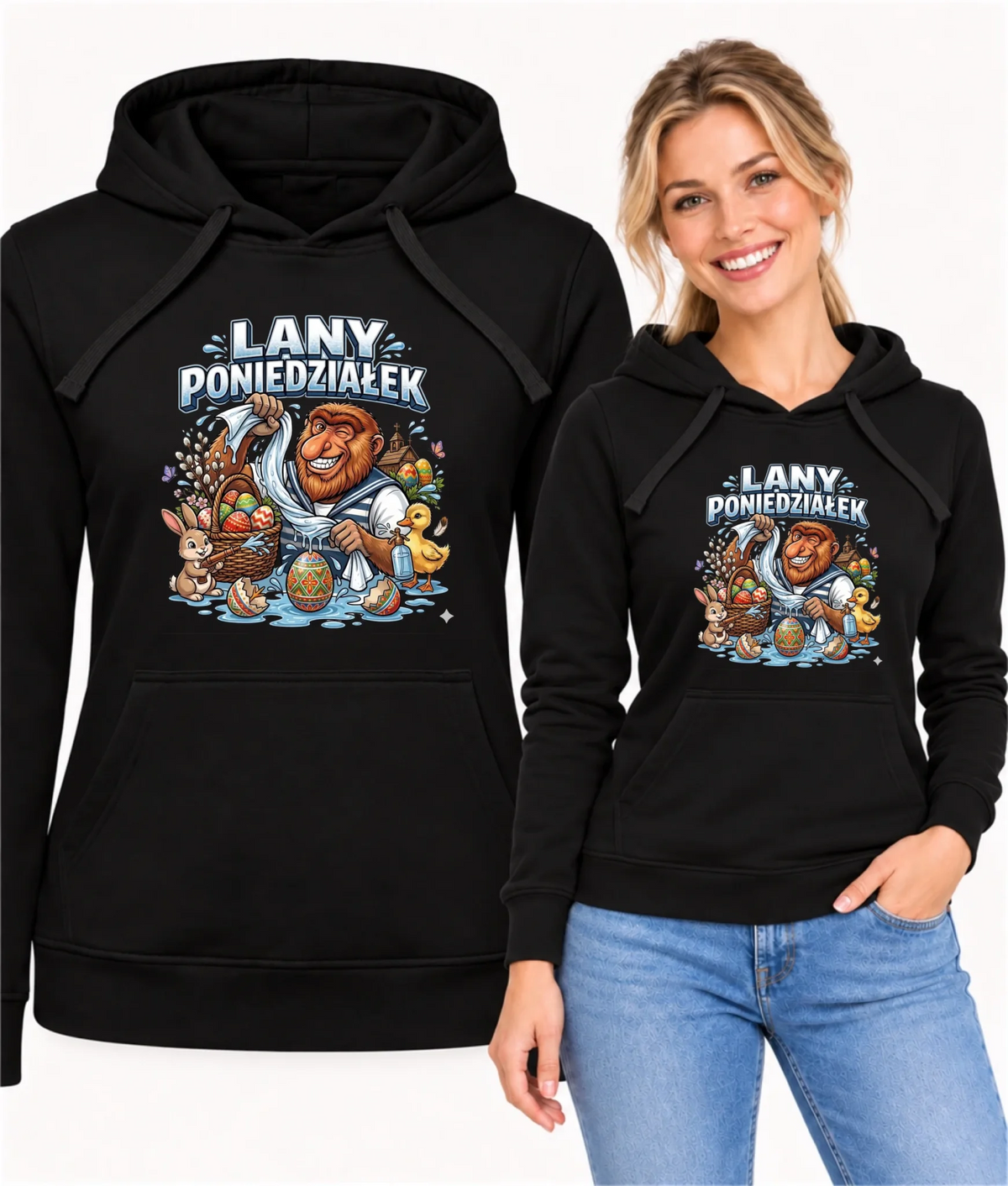 Bluza damska z kapturem wielkanocna - Lany poniedziałek Janusz Nosacz WN38