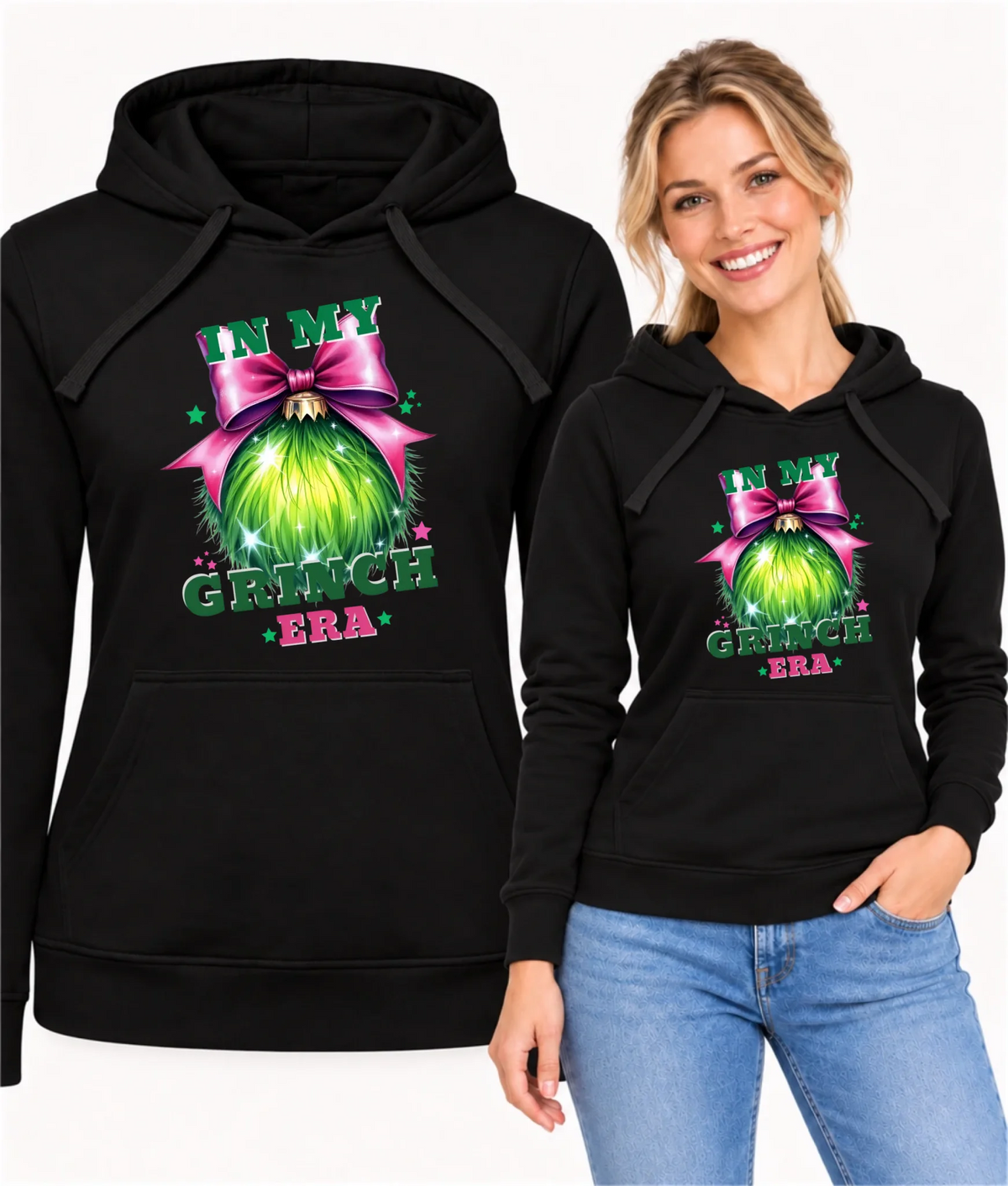 Bluza damska z kapturem świąteczna - In my Grinch era BN26