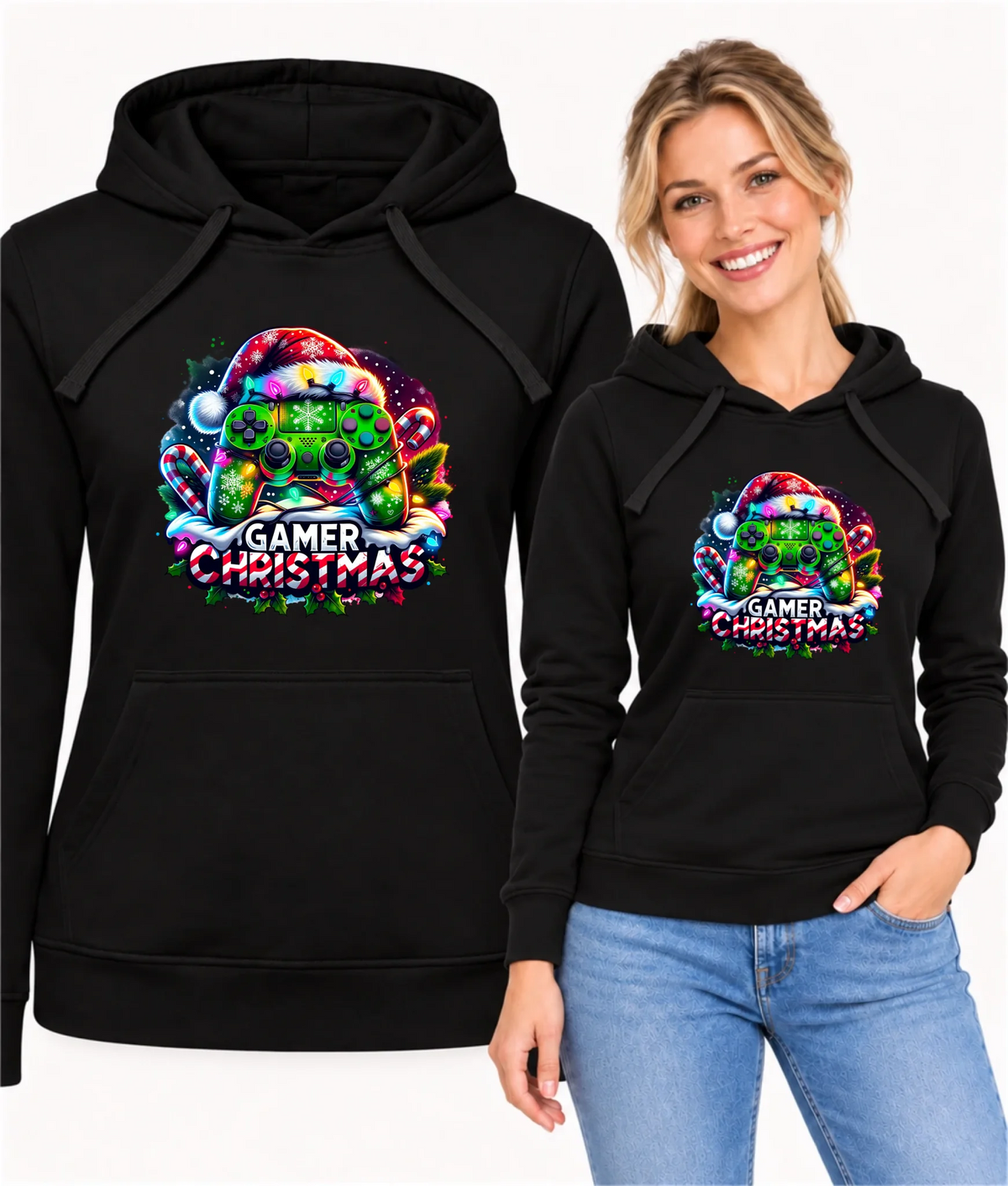 Bluza damska z kapturem świąteczna - prezent dla gracza - Christmas gamer BN22