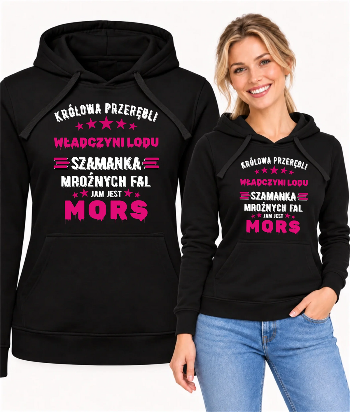 Bluza damska z kapturem - prezent dla morsa - Królowa przerębli Jam jest mors HM17