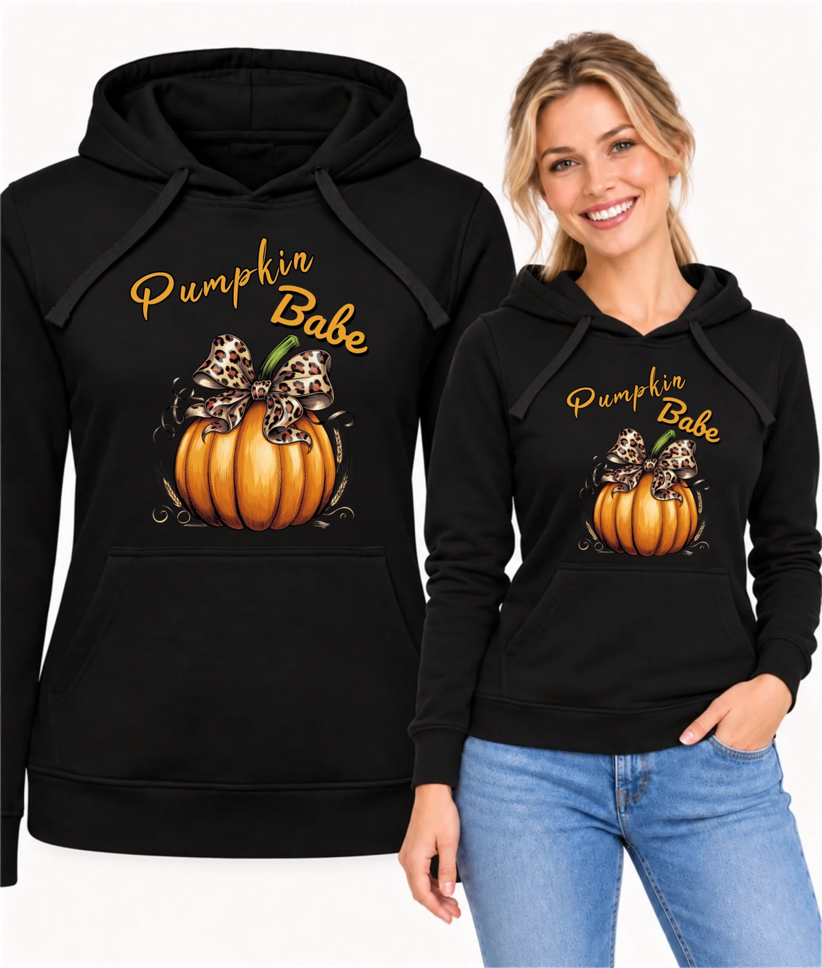 Bluza damska z kapturem jesienna - Pumpkin Babe - dla miłośniczki dyni JS33