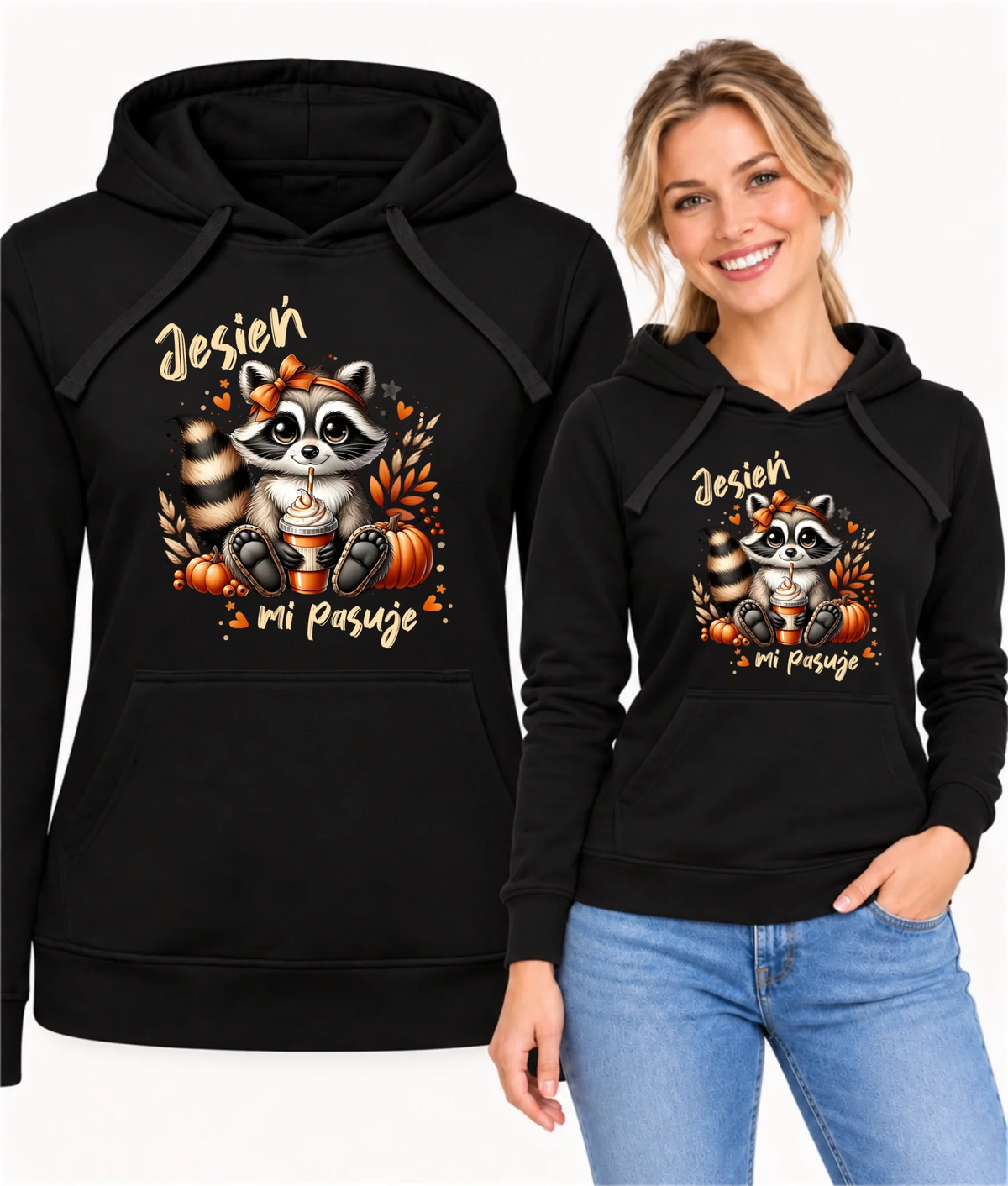 Bluza damska z kapturem jesienna - Jesień mi pasuje JS25