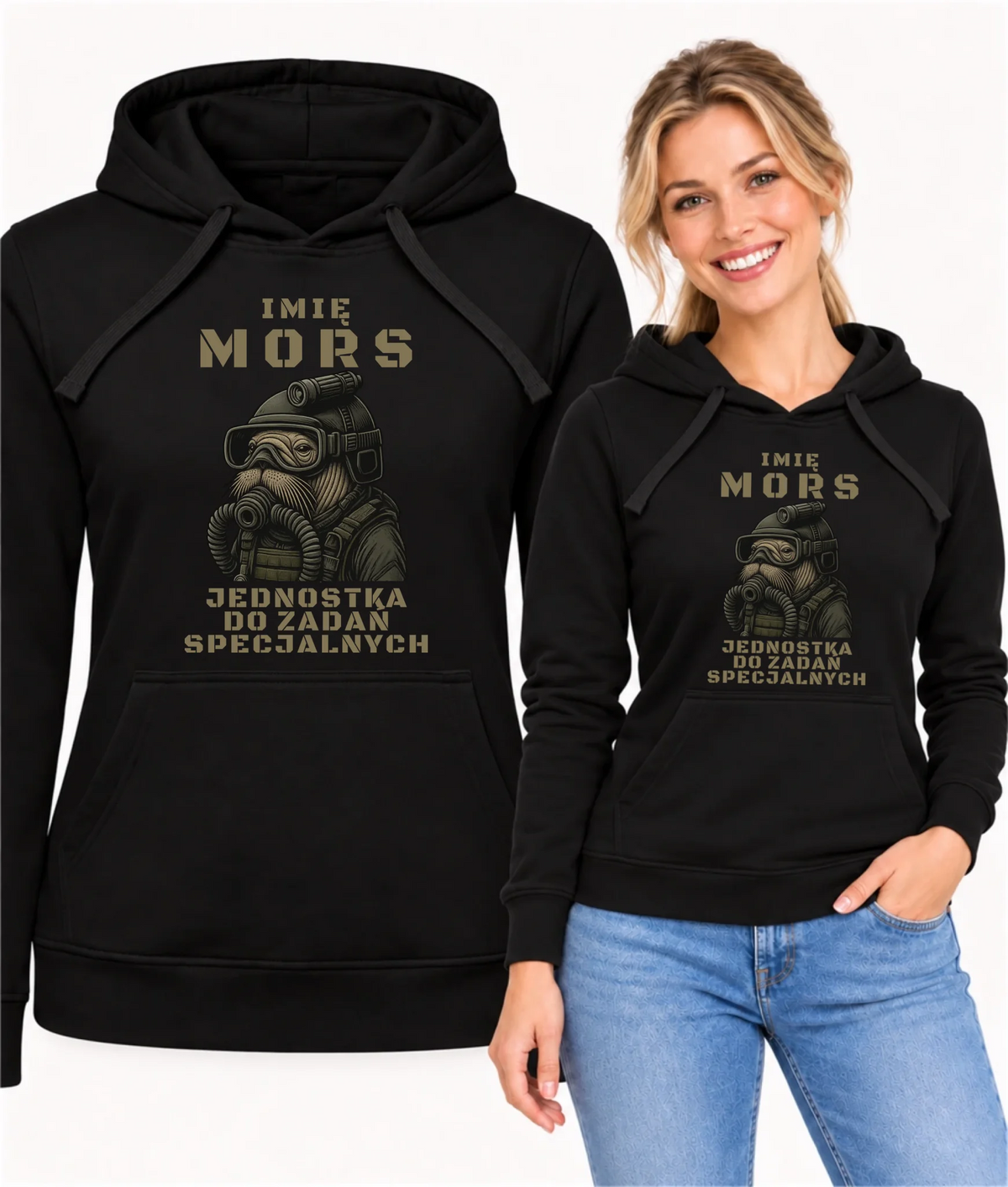 Bluza damska z kapturem - prezent dla morsa - Mors do zadań specjalnych - personalizowana HM07