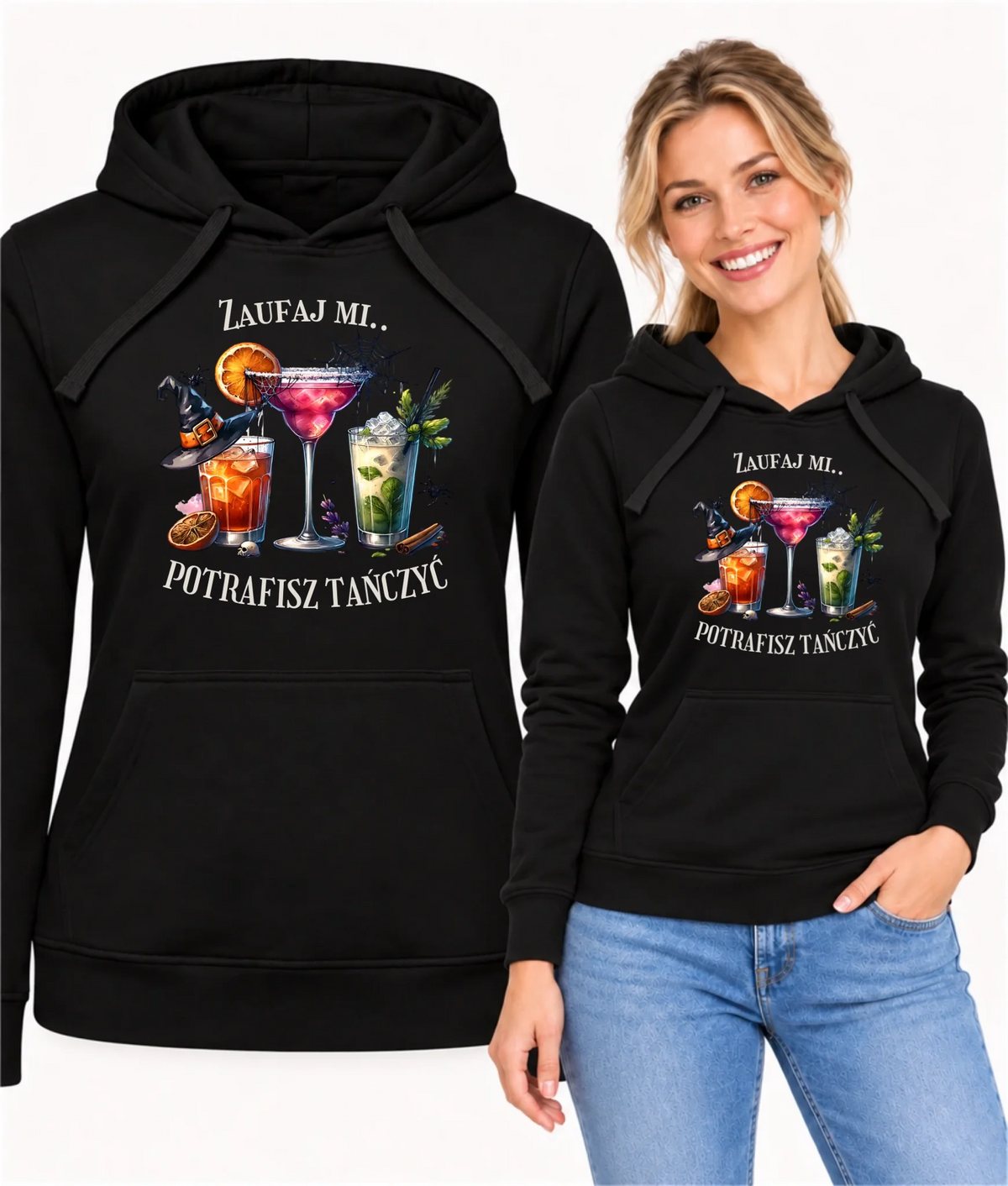 Bluza damska z kapturem na Halloween - Zaufaj mi potrafisz tańczyć  HL26