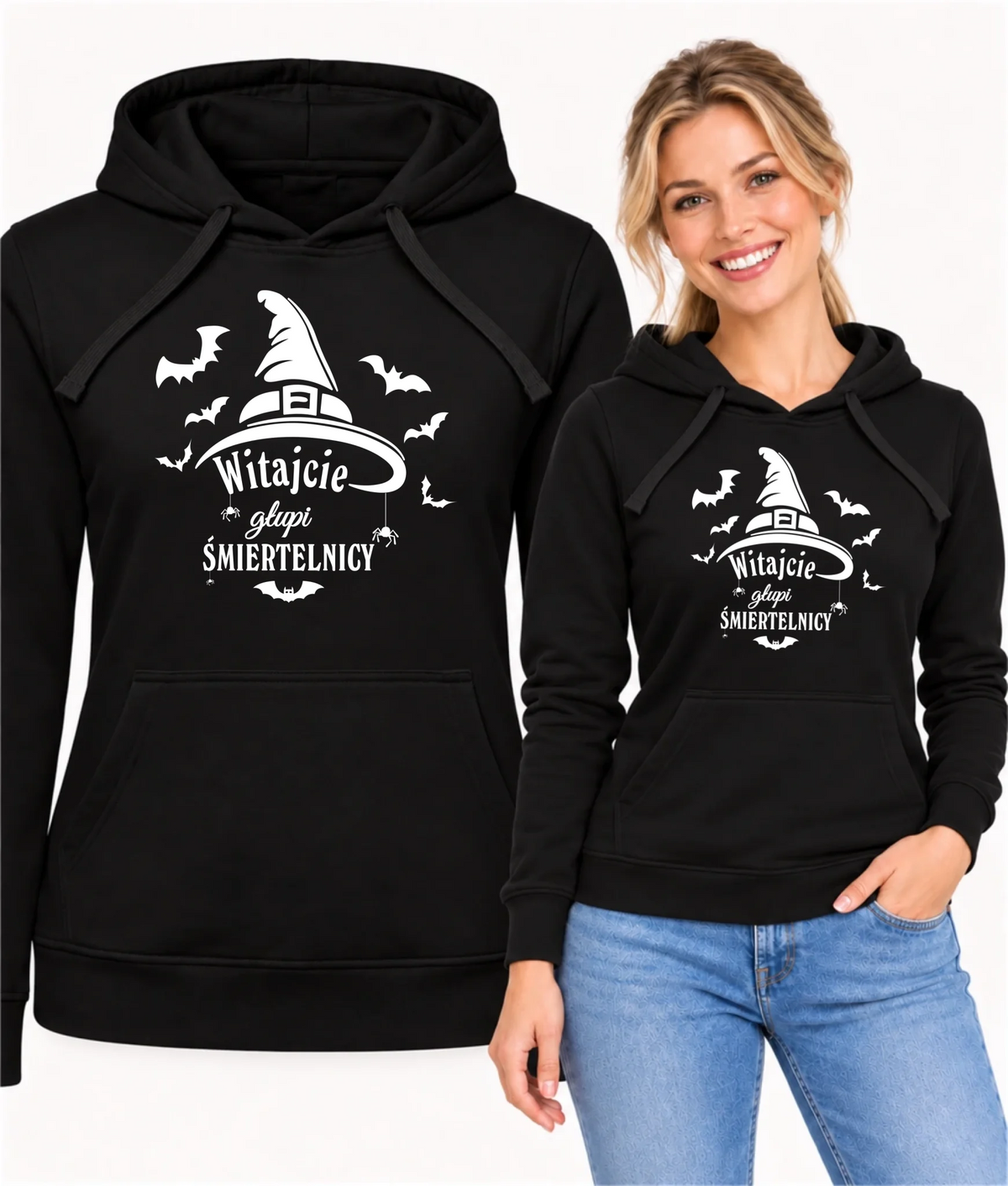 Bluza damska z kapturem na Halloween - Witajcie głupi śmiertelnicy HL23