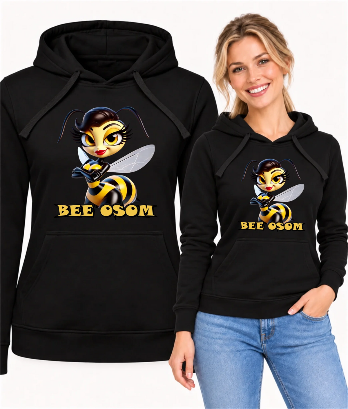 Bluza damska z kapturem - Bee Osom - Jestem niesamowita DZ11