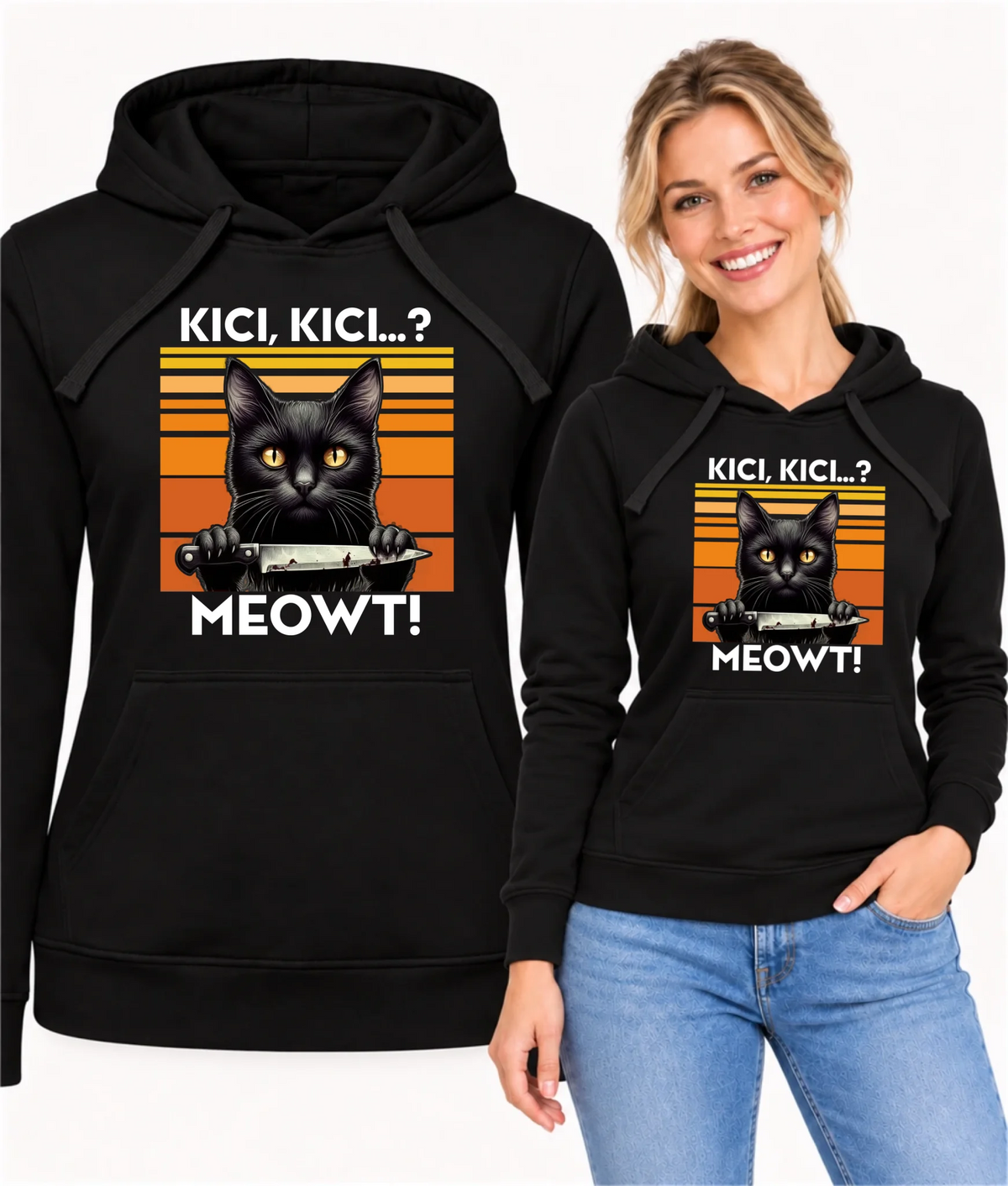 Bluza damska - Kot z nożem - Kici, kici... MEOWT! HL17