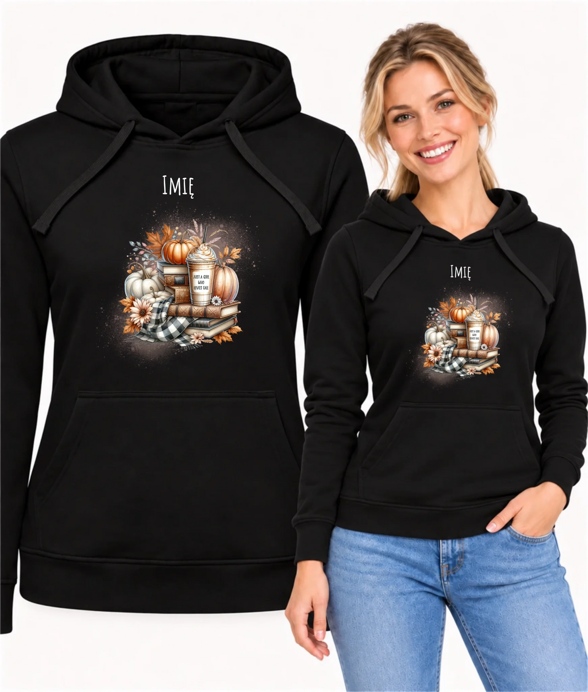 Bluza damska z kapturem jesienna - Książkara - personalizowana JS14