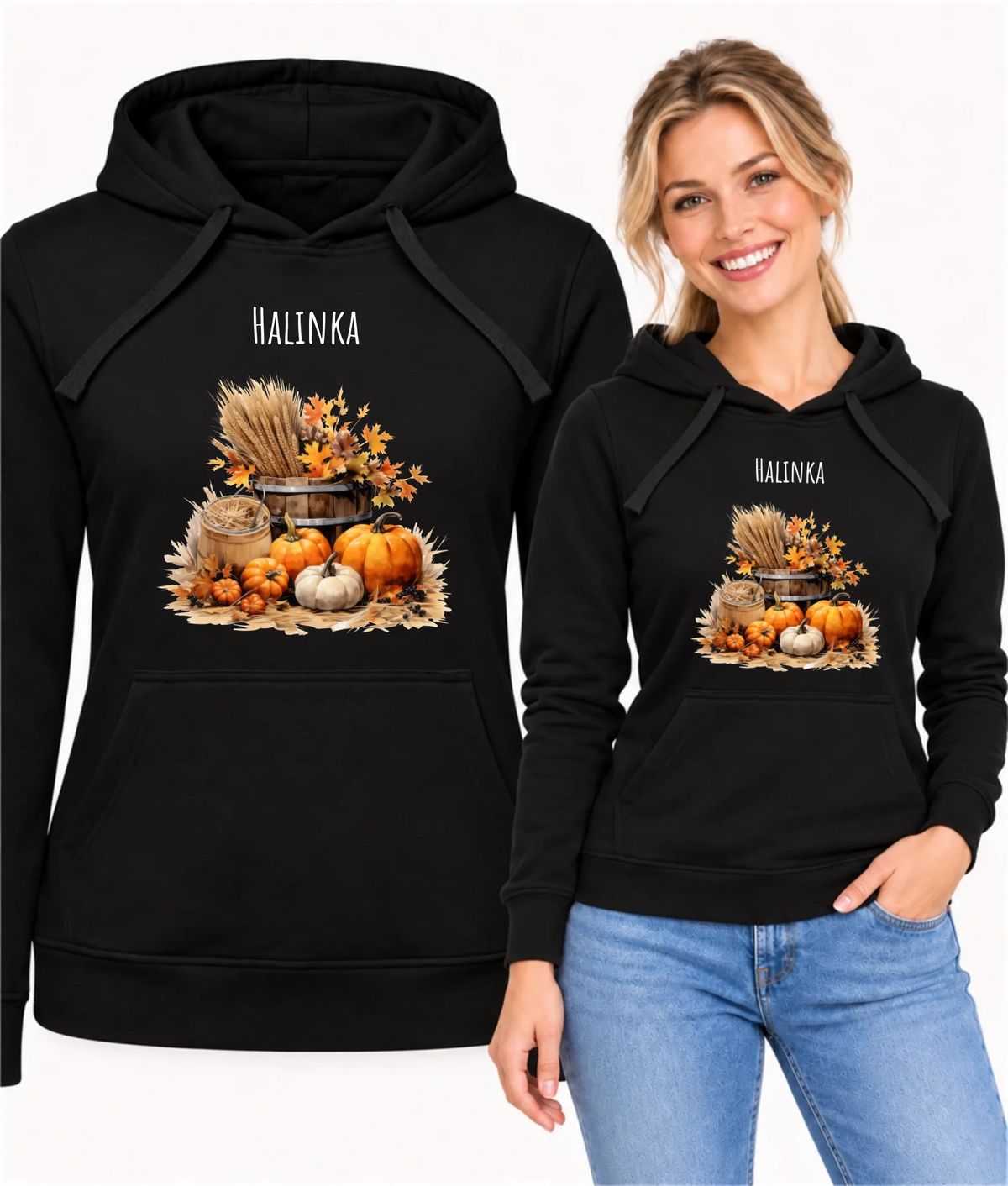 Bluza damska z kapturem jesienna z imieniem - Harvest Vibes