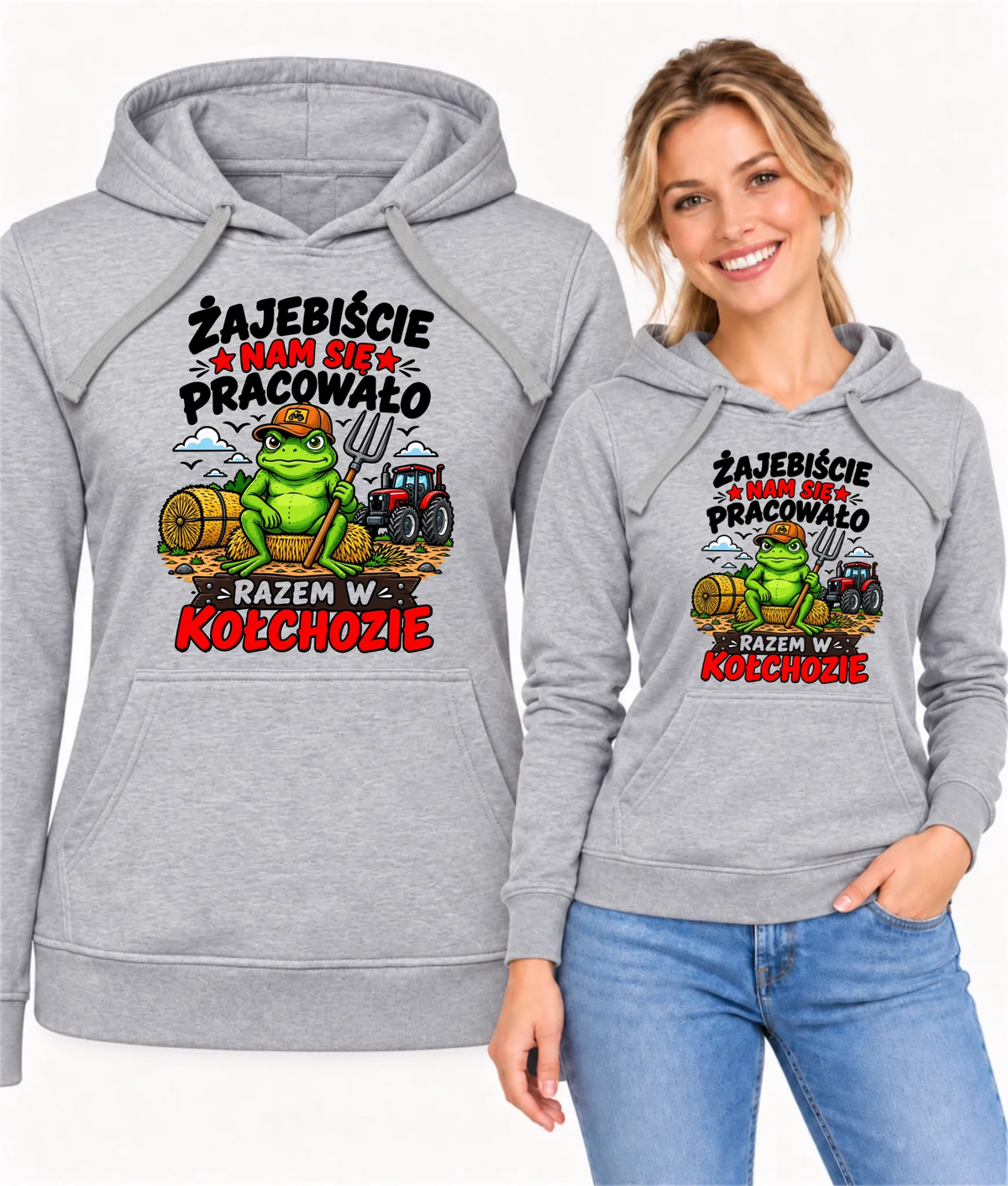 Bluza damska z kapturem na odejście z pracy - Razem w kołchozie