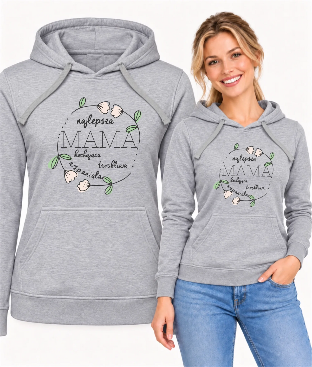 Bluza z kapturem dla mamy - Mama kochająca i troskliwa DM51