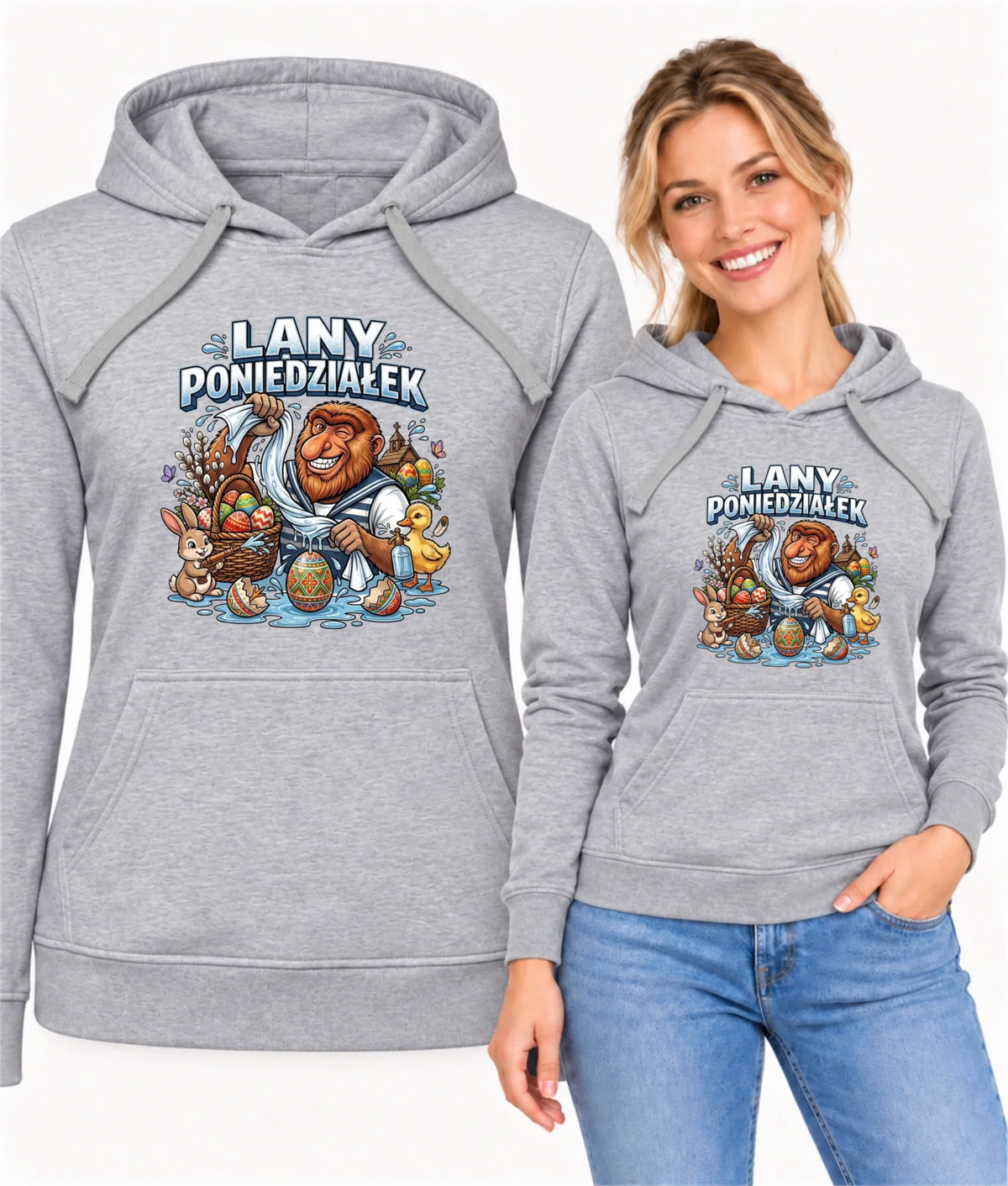 Bluza damska z kapturem wielkanocna - Lany poniedziałek Janusz Nosacz WN38