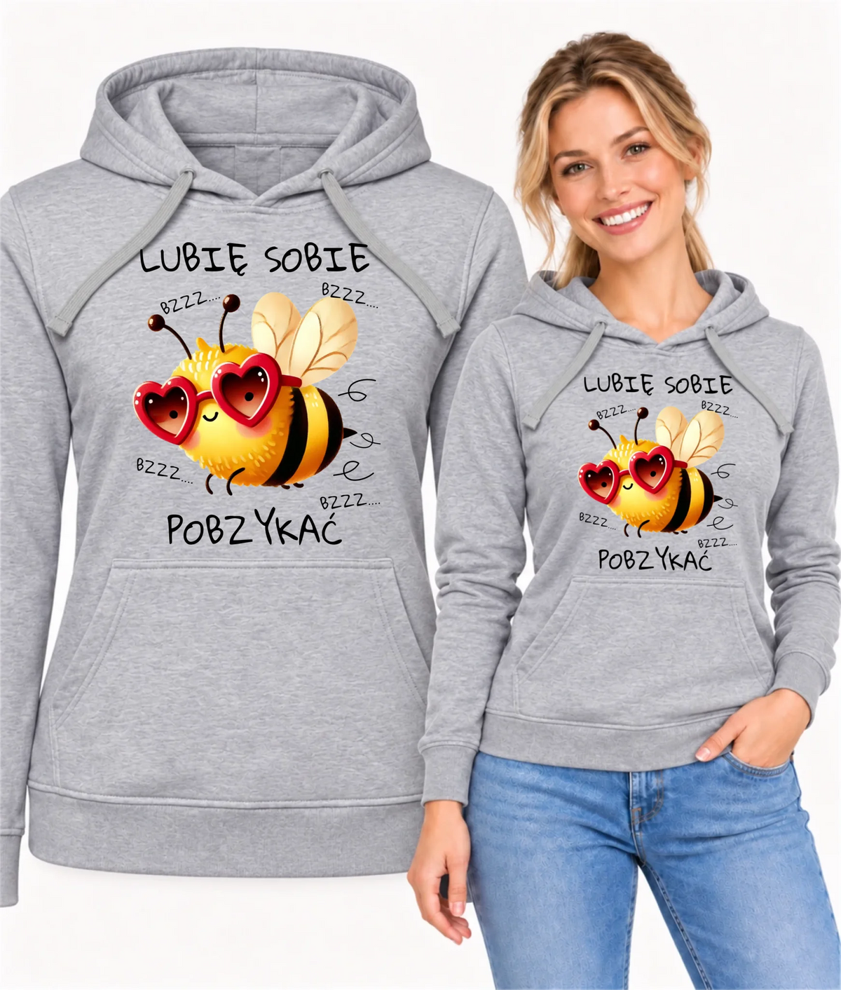Bluza damska z kapturem - Lubię sobie pobzykać W51