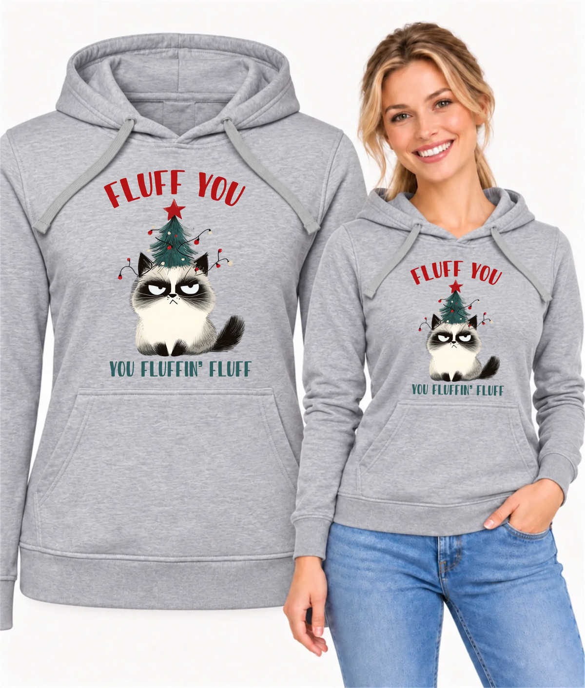 Bluza damska z kapturem świąteczna - Fluff You BN10