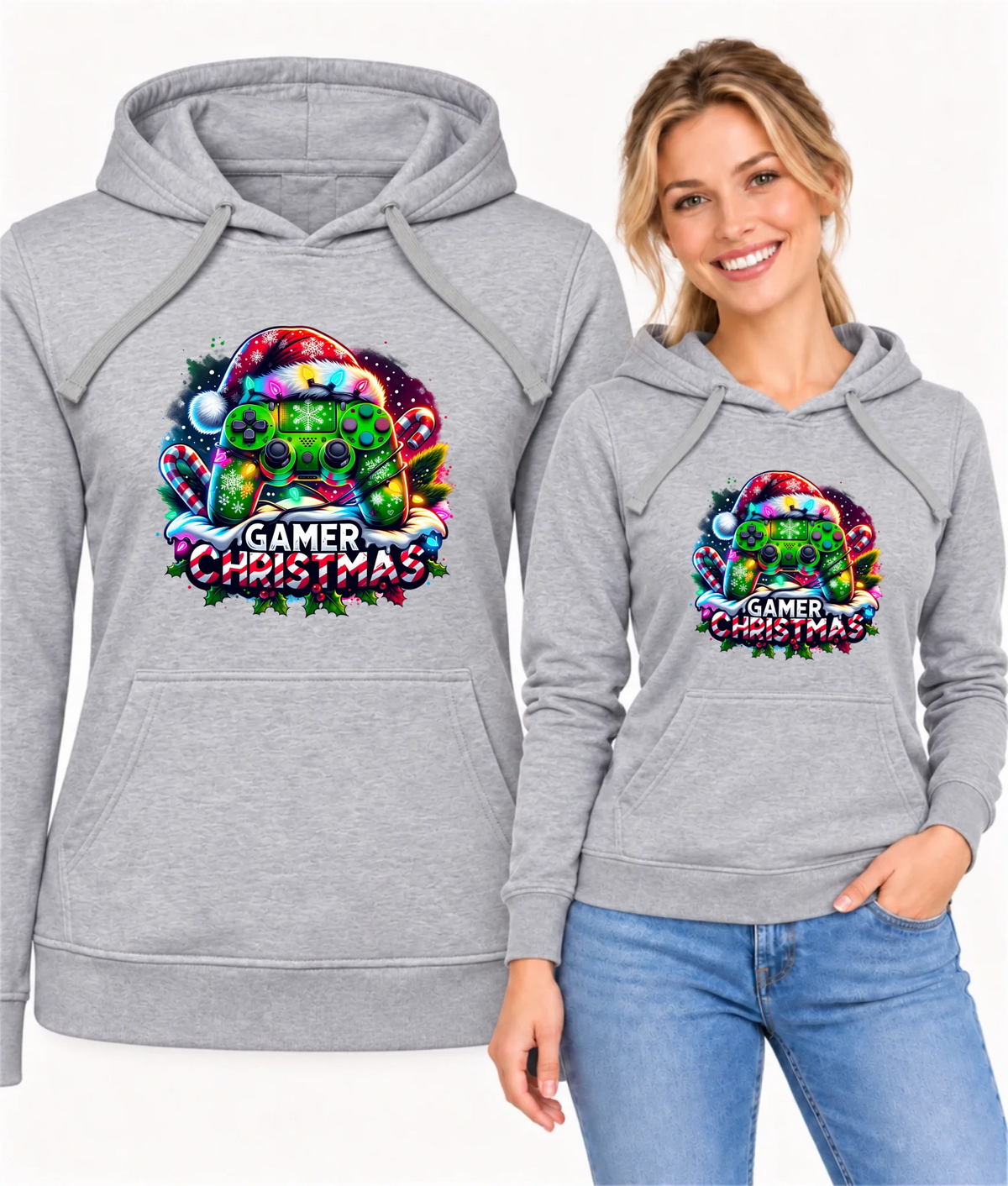 Bluza damska z kapturem świąteczna - prezent dla gracza - Christmas gamer BN22