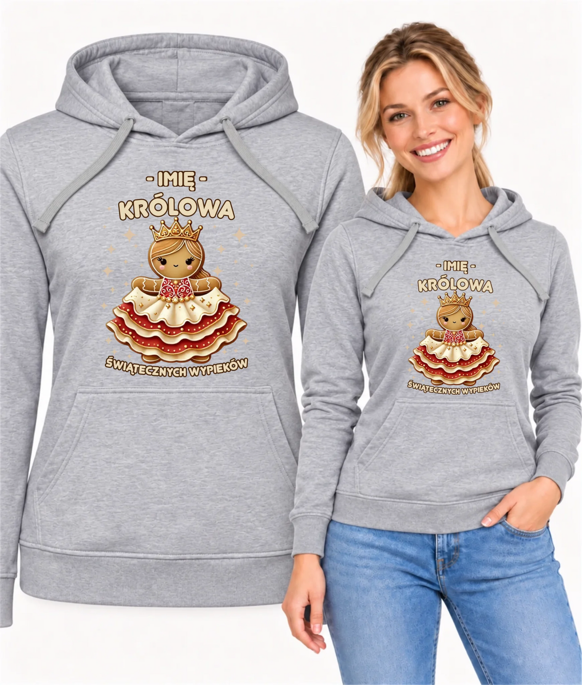 Bluza damska z kapturem świąteczna - Królowa świątecznych wypieków - personalizowana BN28