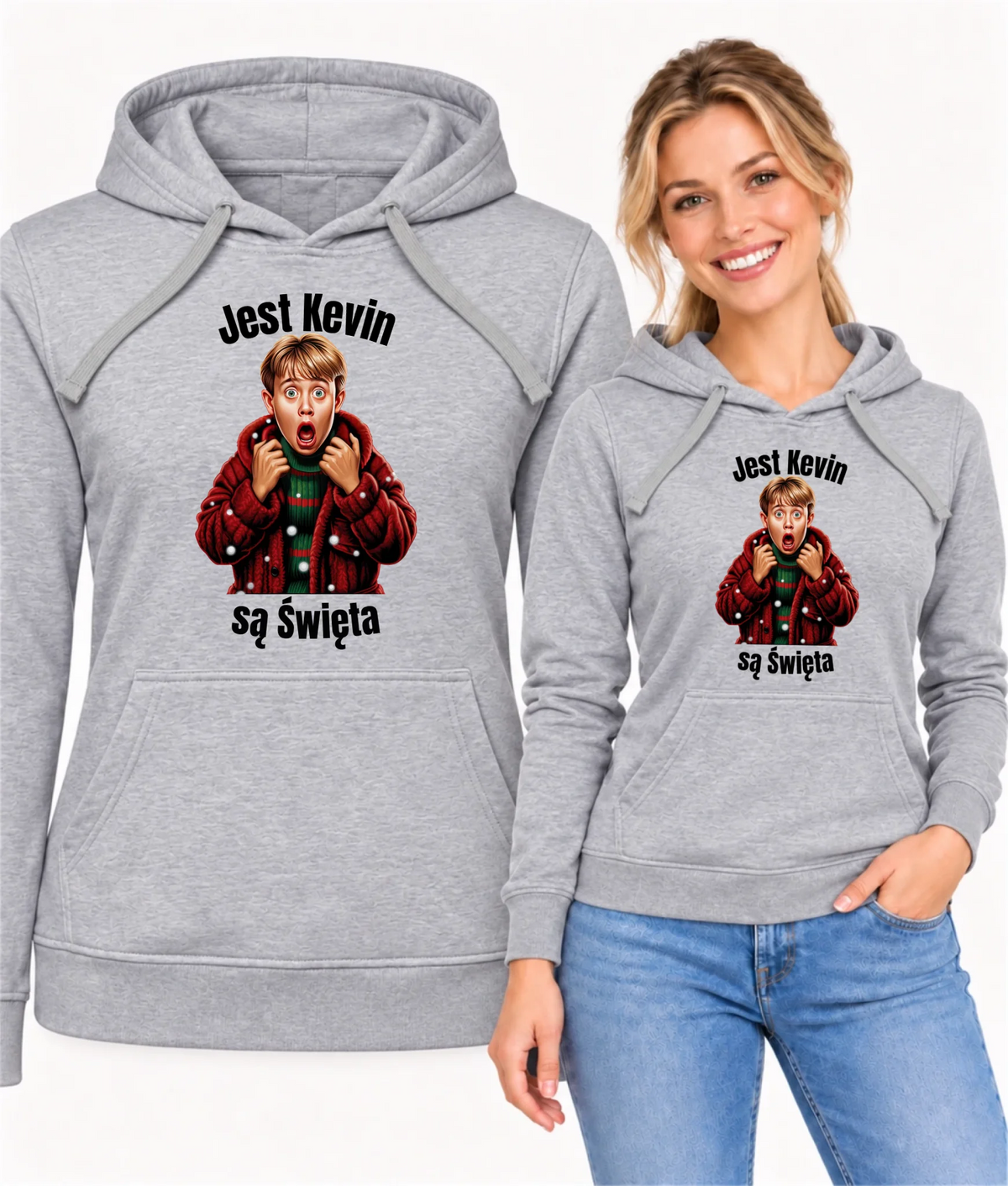 Bluza damska z kapturem świąteczna - Jest Kevin są święta BN27