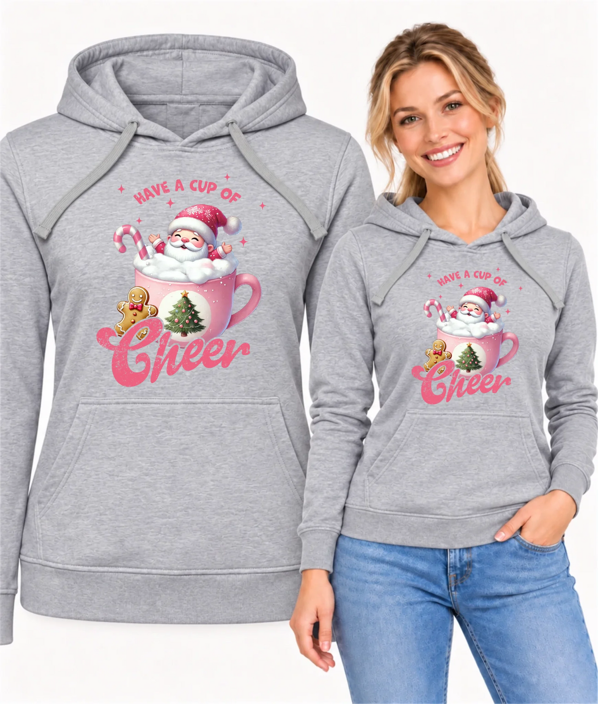 Bluza damska z kapturem świąteczna - Have a cup of cheer BN53