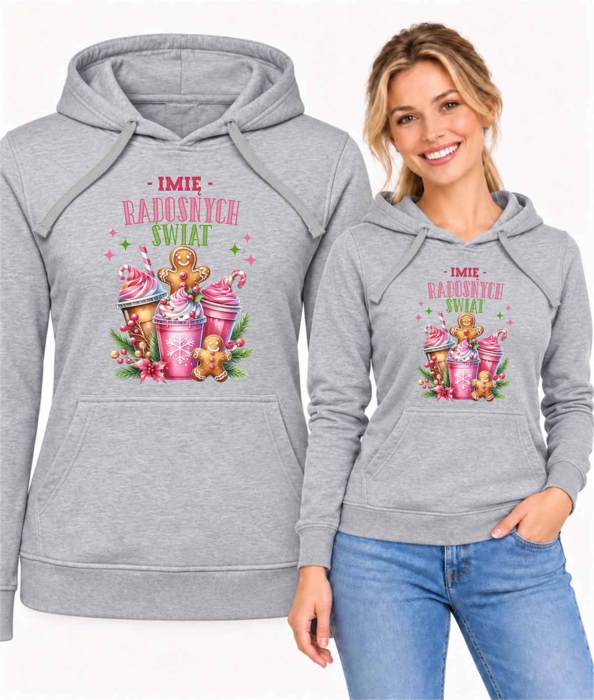 Bluza damska z kapturem świąteczna - Radosnych Świąt - personalizowana BN58