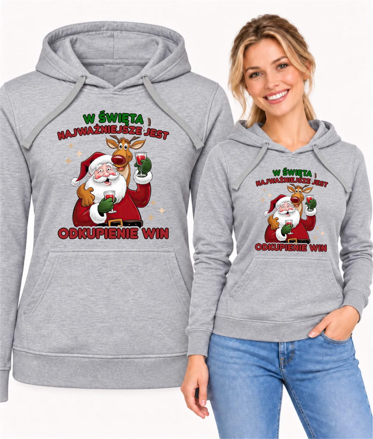 Bluza damska z kapturem świąteczna - W święta najważniejsze jest odkupienie win BN73