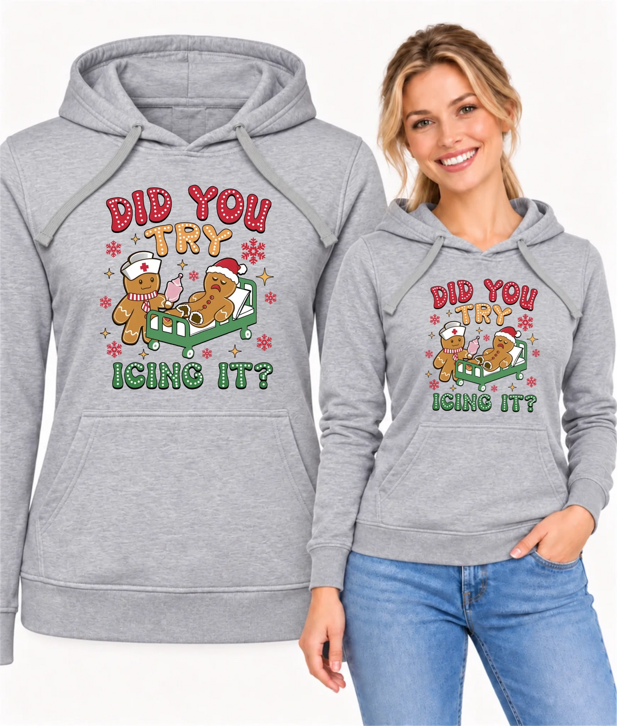 Bluza damska z kapturem świąteczna - Did you try icing it? BN78
