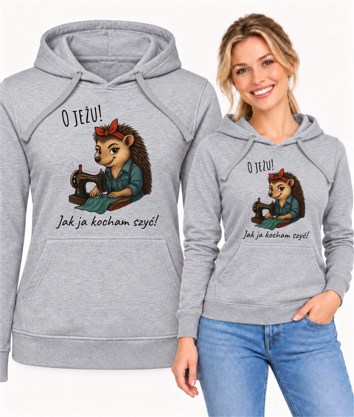 Bluza damska z kapturem szyciowa dla krawcowej - O JEŻU! Jak ja kocham szyć! HS09