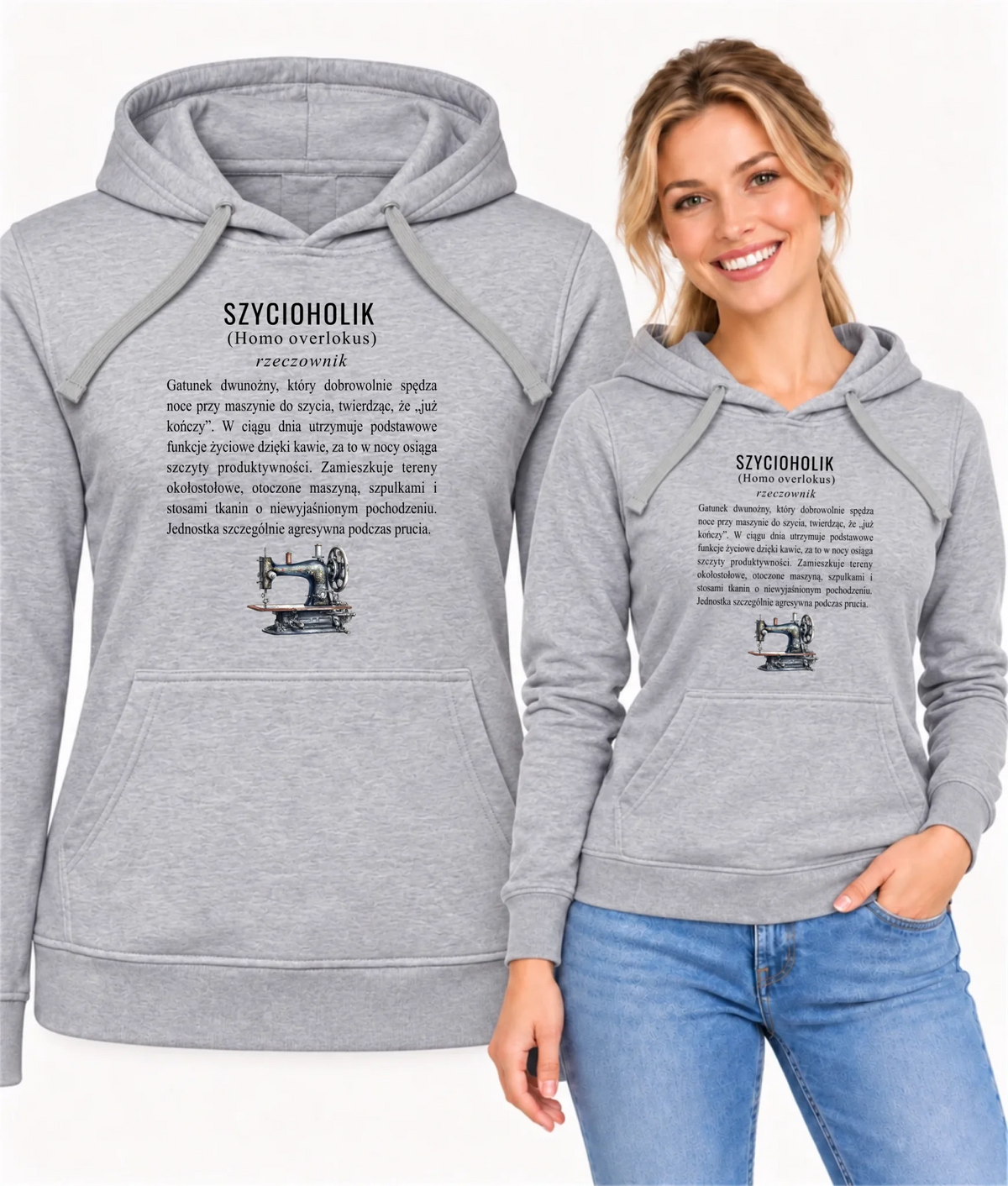 Bluza damska z kapturem szyciowa dla krawcowej - Szycioholik definicja HS10