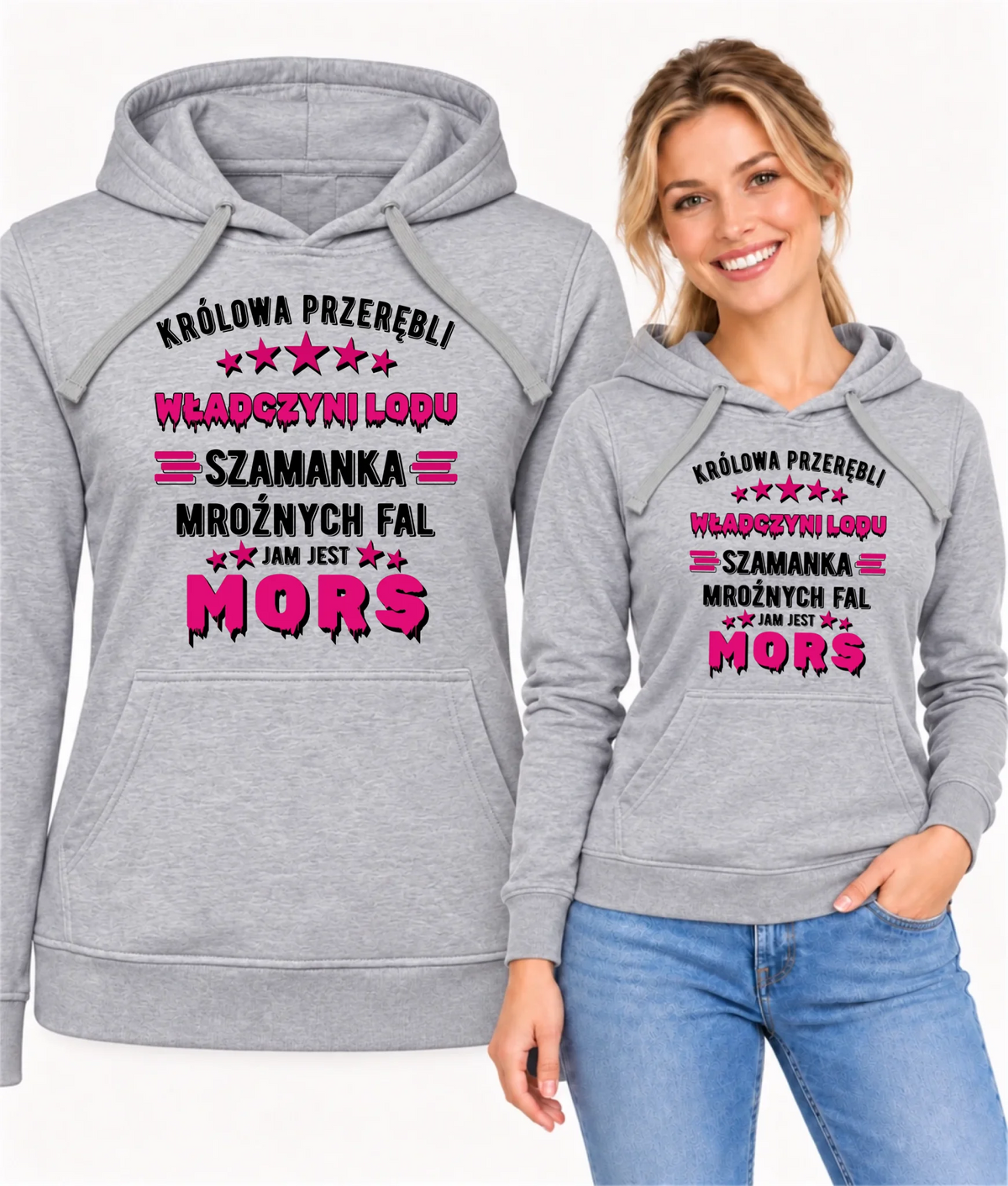 Bluza damska z kapturem - prezent dla morsa - Królowa przerębli Jam jest mors HM17