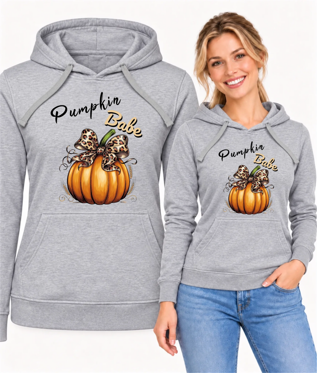 Bluza damska z kapturem jesienna - Pumpkin Babe - dla miłośniczki dyni JS33
