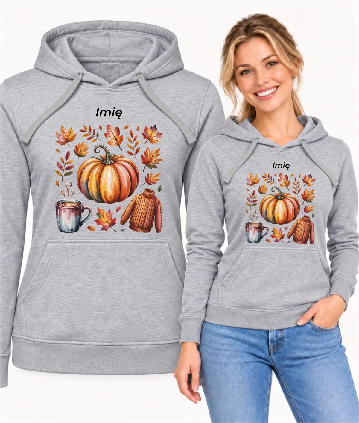 Bluza damska z kapturem jesienna - Złota jesień - personalizowana JS30