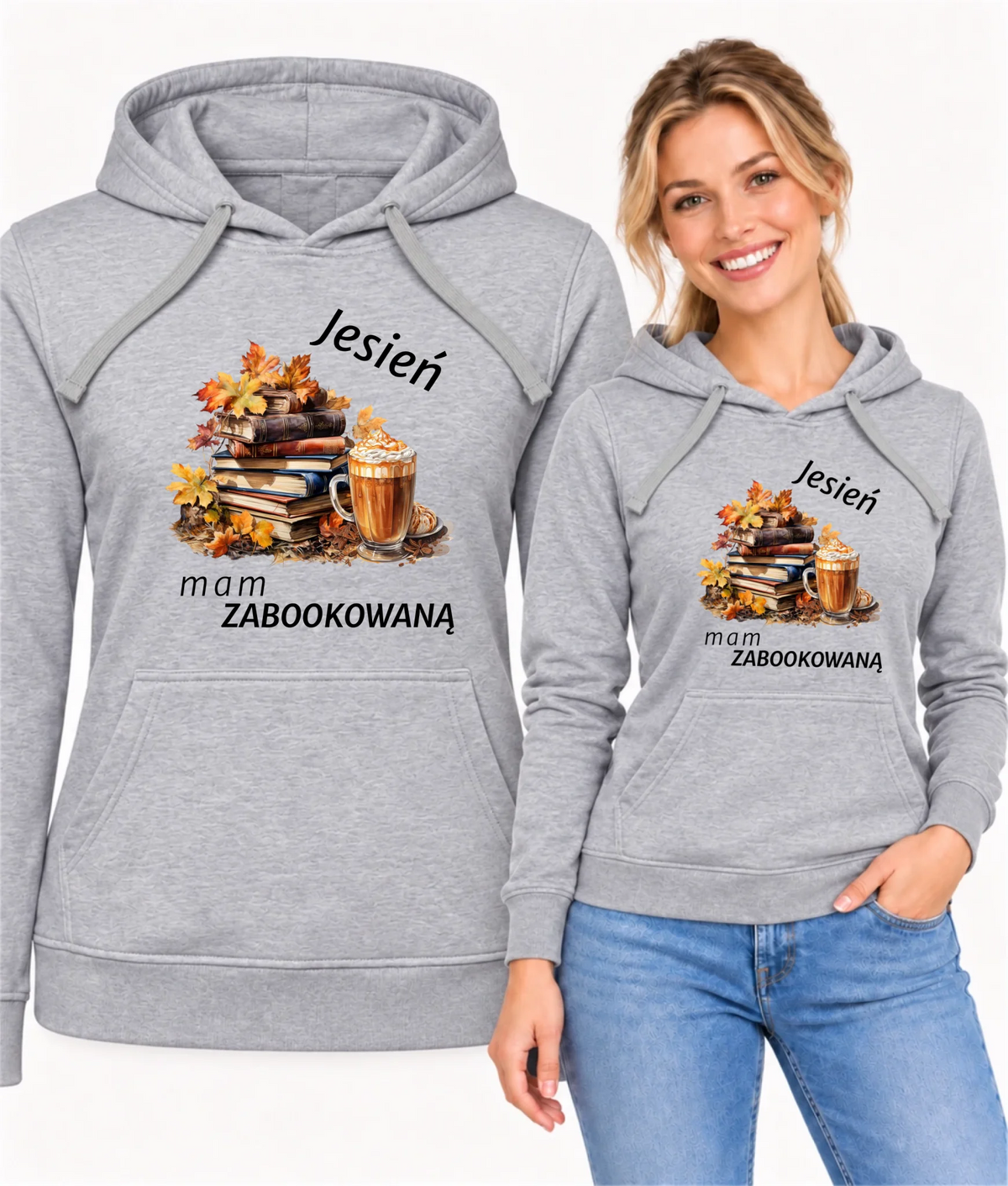 Bluza damska z kapturem jesienna - Jesień mam zabookowaną JS28