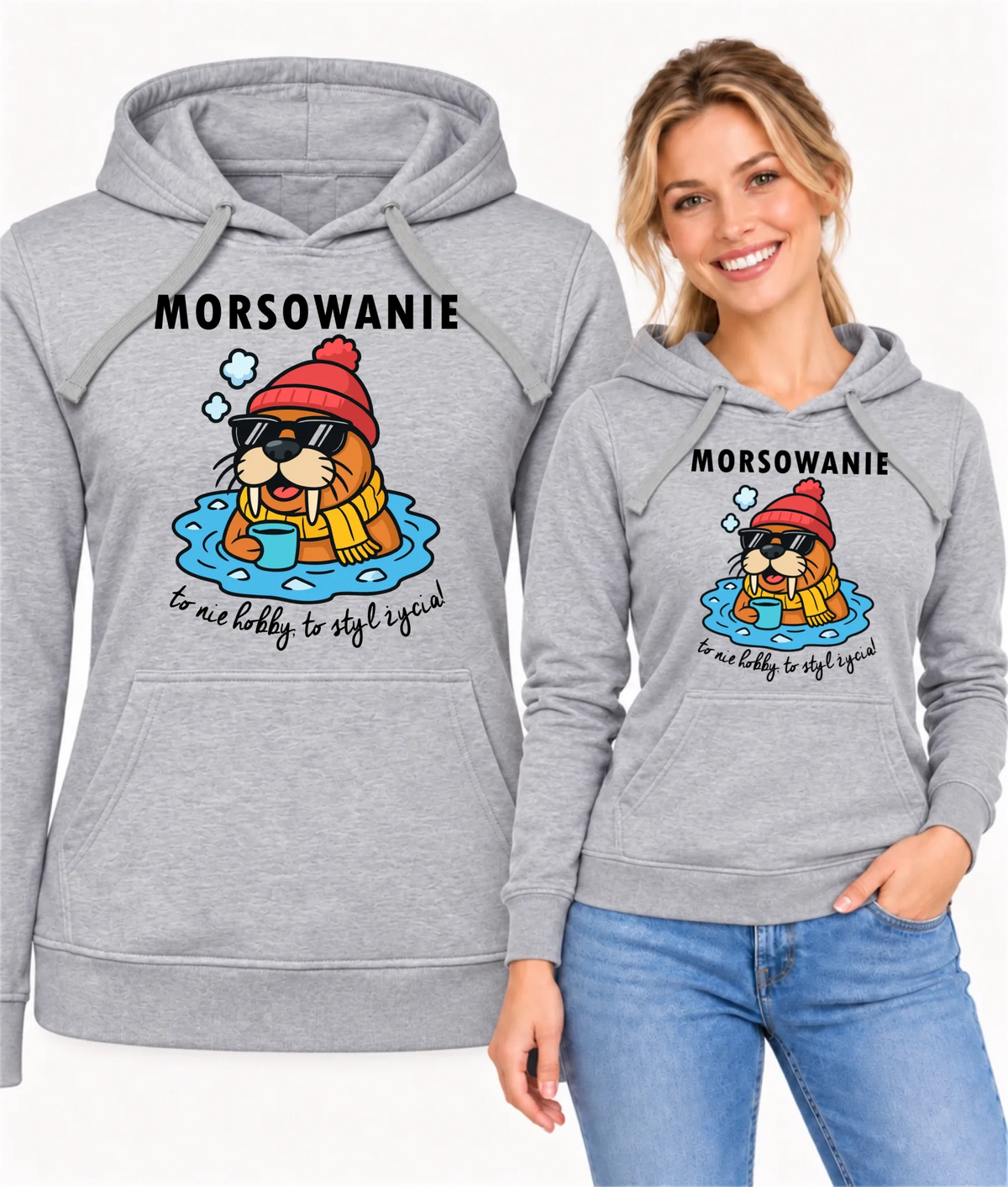 Bluza damska z kapturem - prezent dla morsa - Morsowanie to styl życia HM10