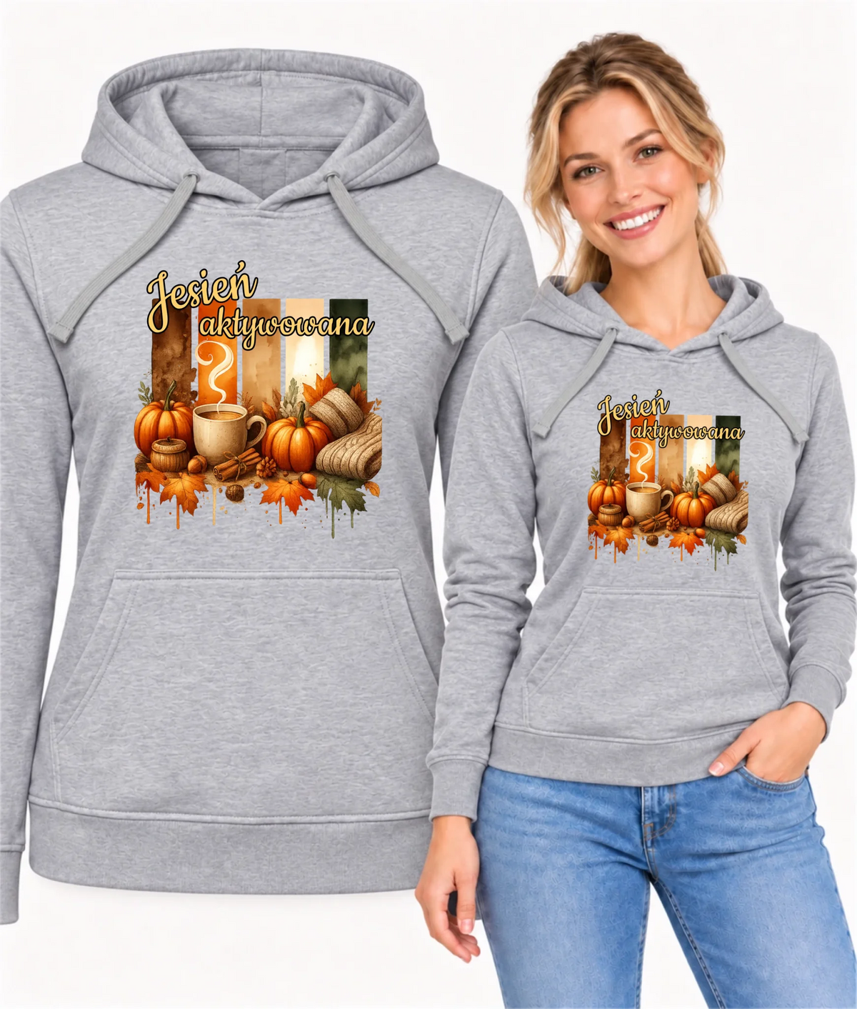 Bluza damska z kapturem jesienna - Jesień aktywowana JS26