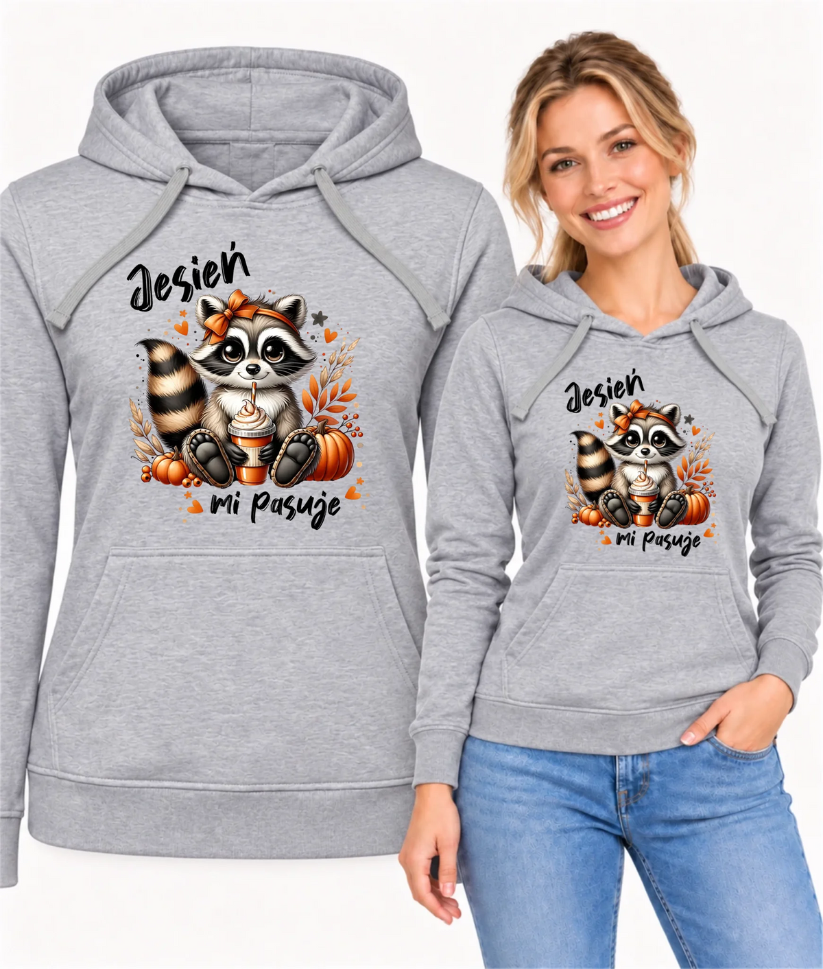 Bluza damska z kapturem jesienna - Jesień mi pasuje JS25