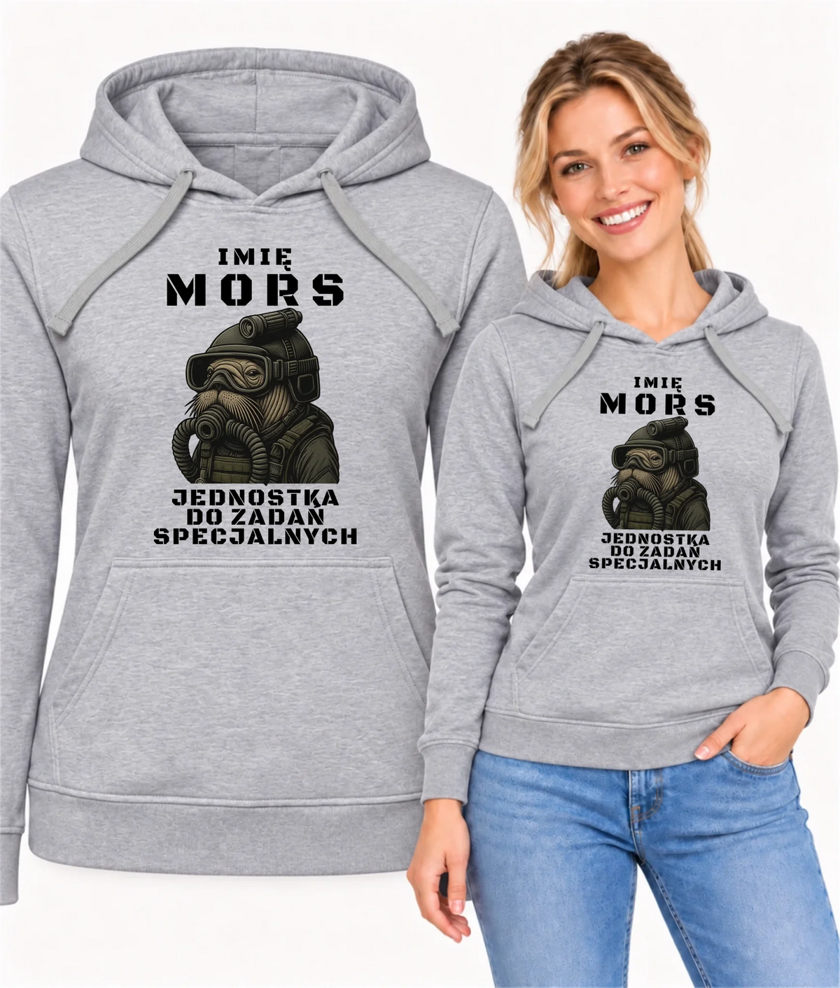 Bluza damska z kapturem - prezent dla morsa - Mors do zadań specjalnych - personalizowana HM07