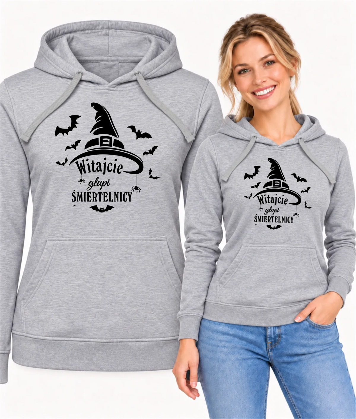 Bluza damska z kapturem na Halloween - Witajcie głupi śmiertelnicy HL23