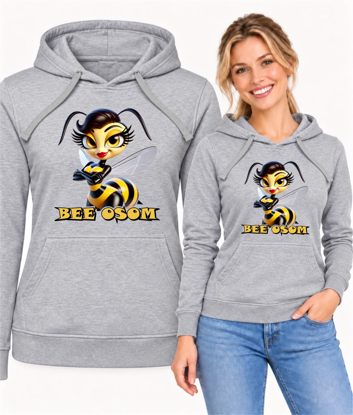 Bluza damska z kapturem - Bee Osom - Jestem niesamowita DZ11
