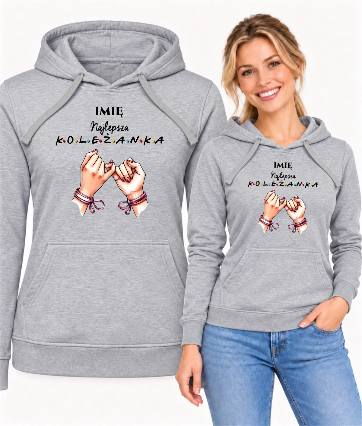 Bluza damska z kapturem - Najlepsza koleżanka - personalizowana DZ02